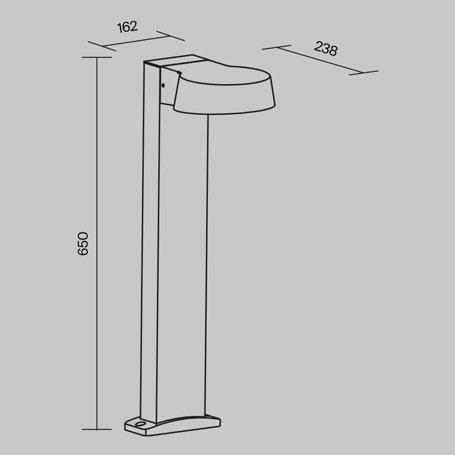 Wegeleuchte Aluminium Glas LED IP54 65 cm Graphit URSA Lampe, Drinnen