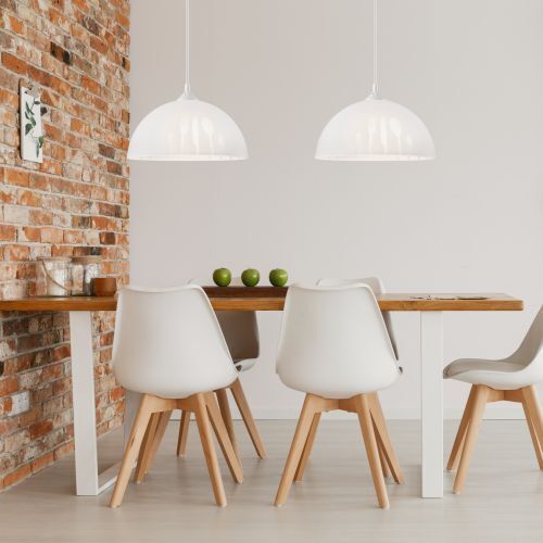Pendellampe Esstischleuchte Grau Glas Wohnzimmer
