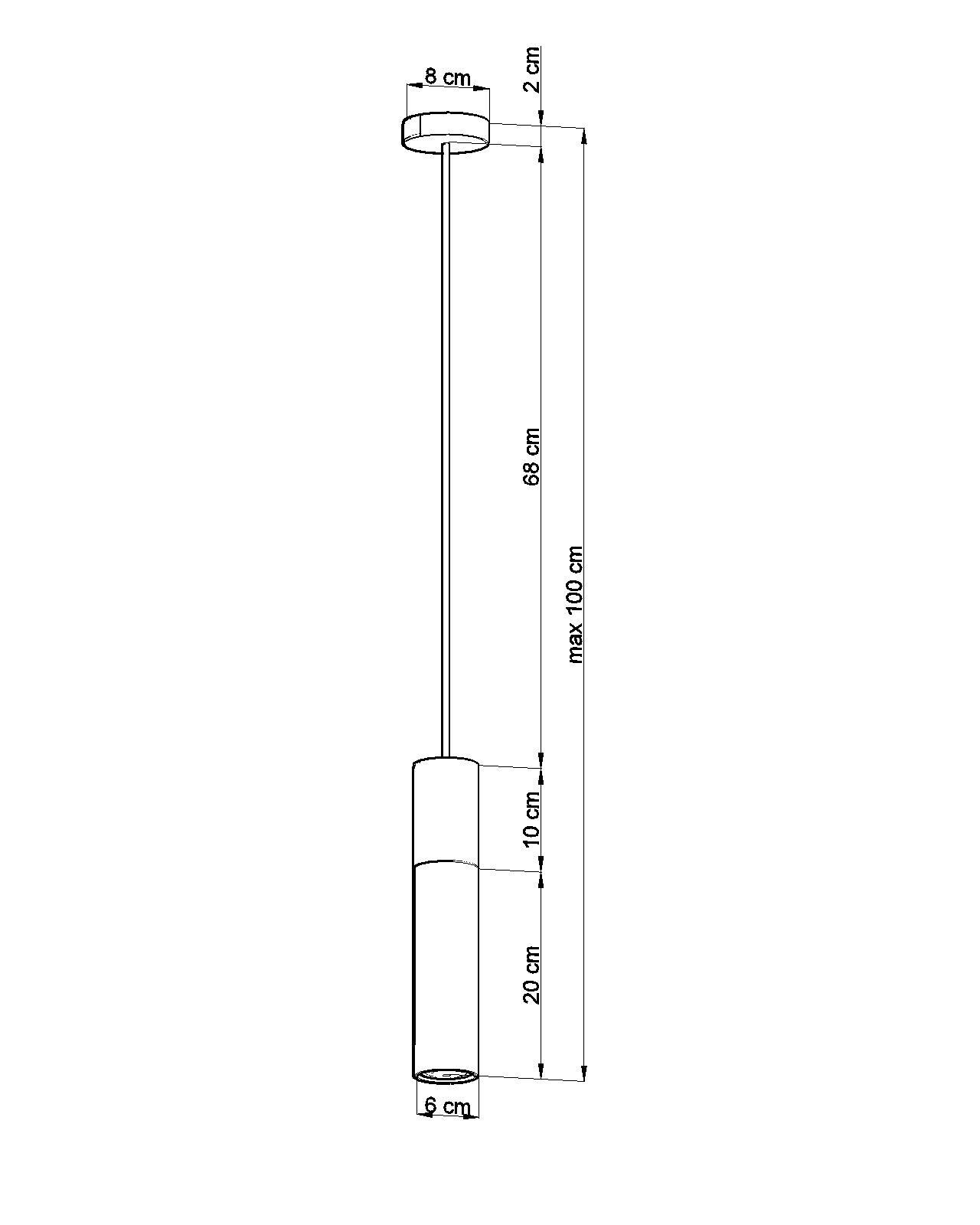 Hängelampe Schwarz Beton Metall Ø8cm GU10 JUNIA