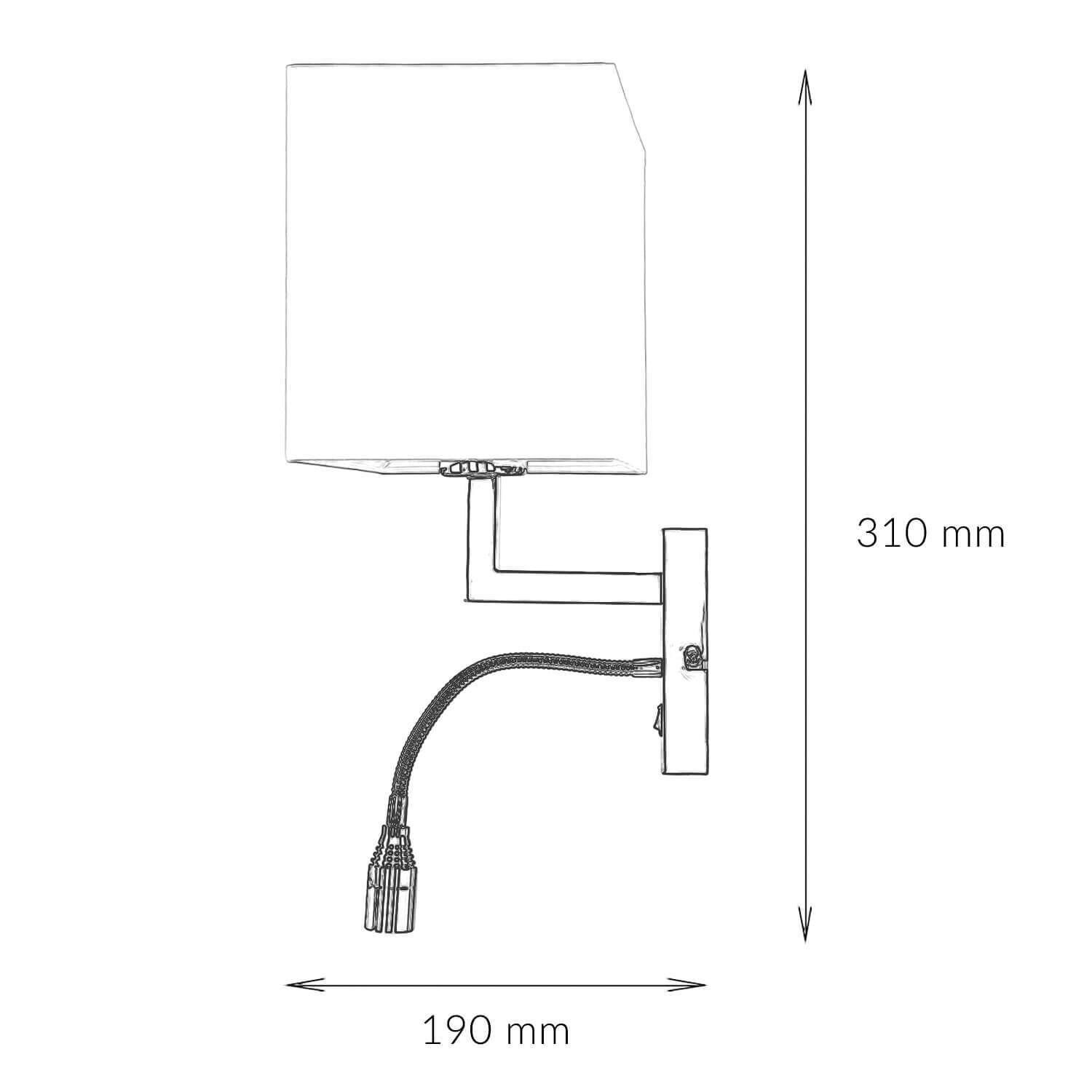 Moderne Wandleuchte mit LED Lesearm