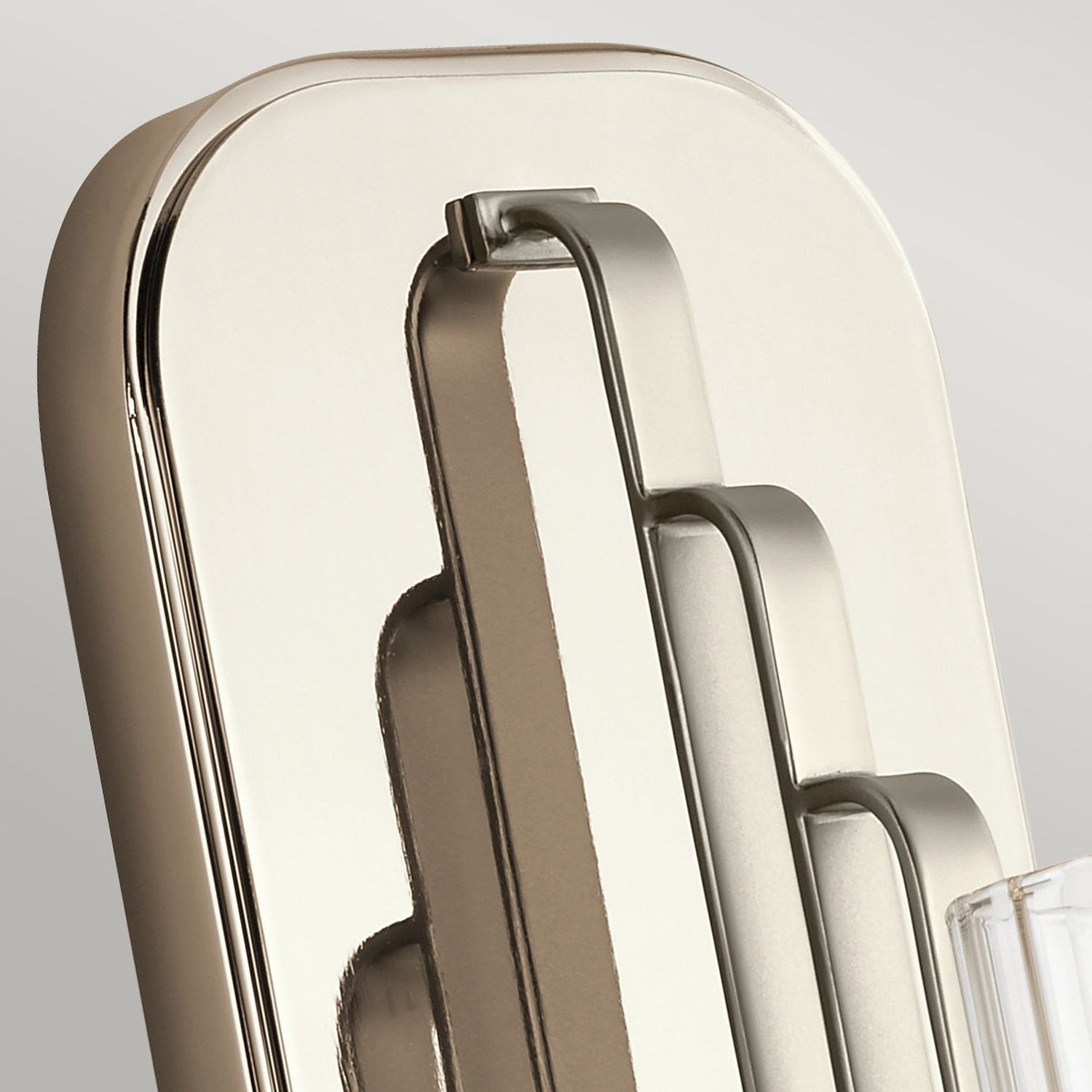 Wandlampe Metall Glas E14 35,5 cm hoch Nickel poliert