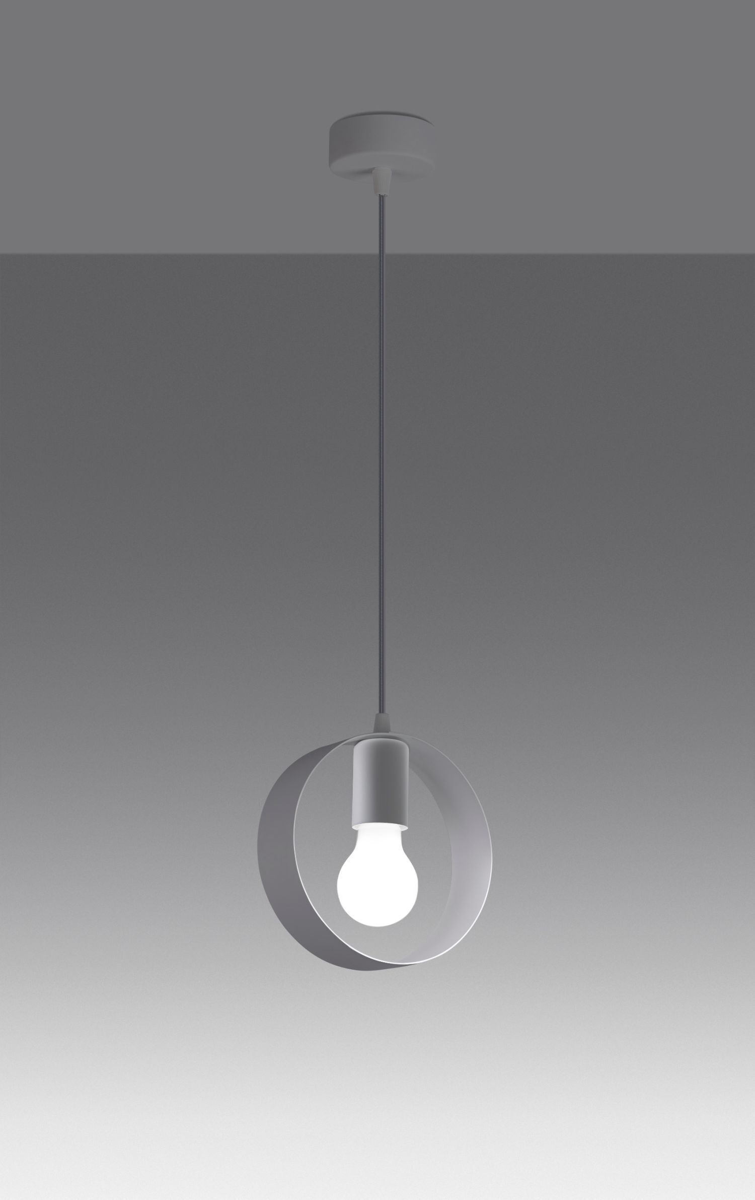 Hängelampe Modern rund Ø 18 cm Metall Weiß E27 HIAS