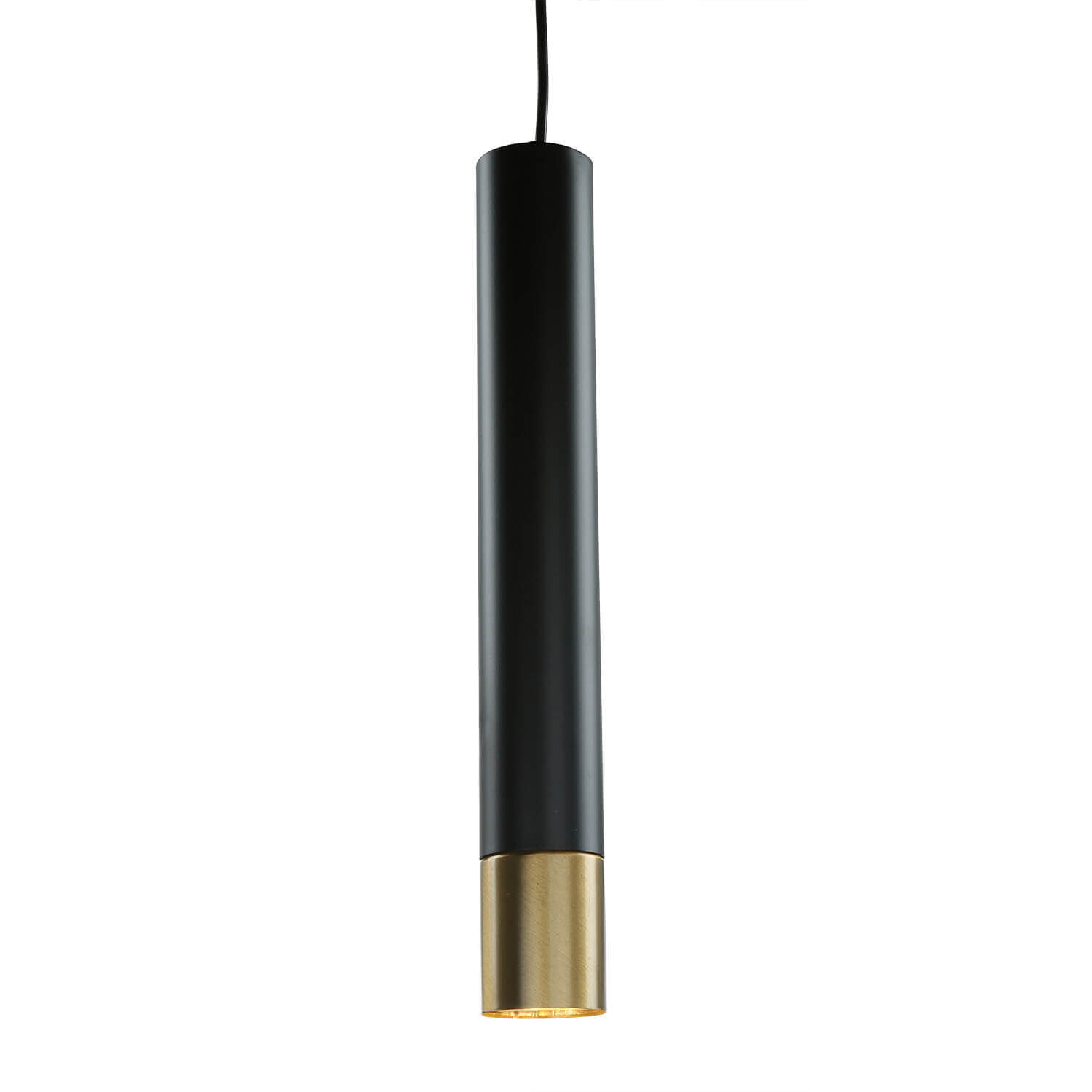 Hängeleuchte Metall Zylinder Schwarz Gold Modern GU10
