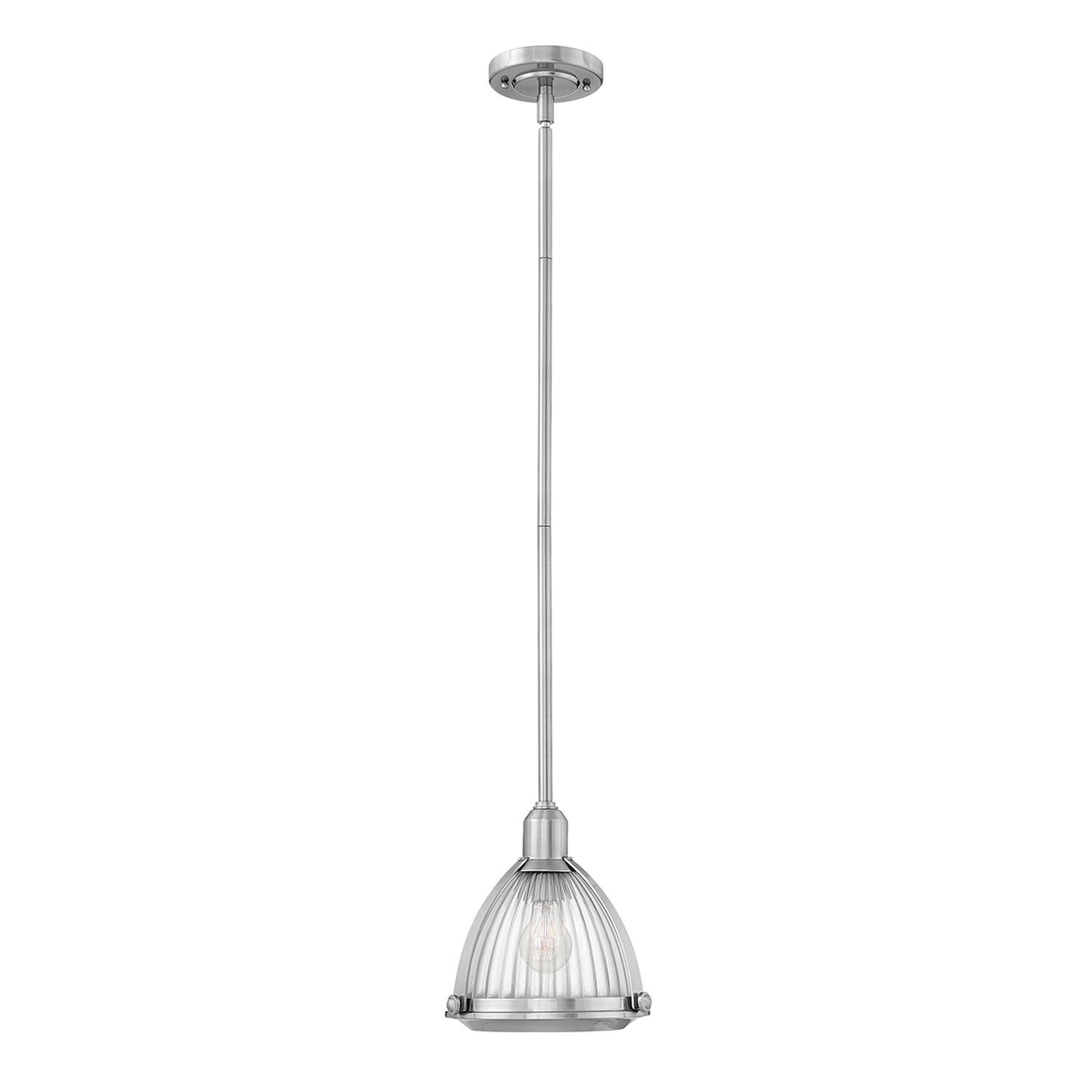 Pendelleuchte Riffelglas D: 24,8 cm H: max. 107,6 cm