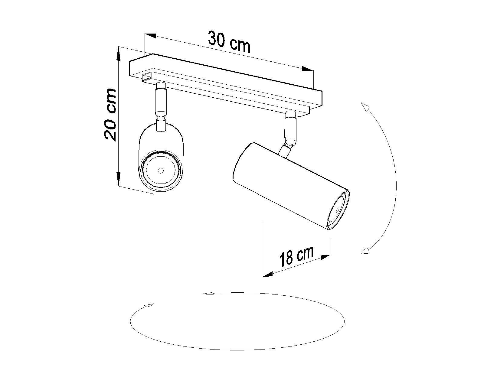 Schwarzer Deckenstrahler Metall L:30cm DUCCIA