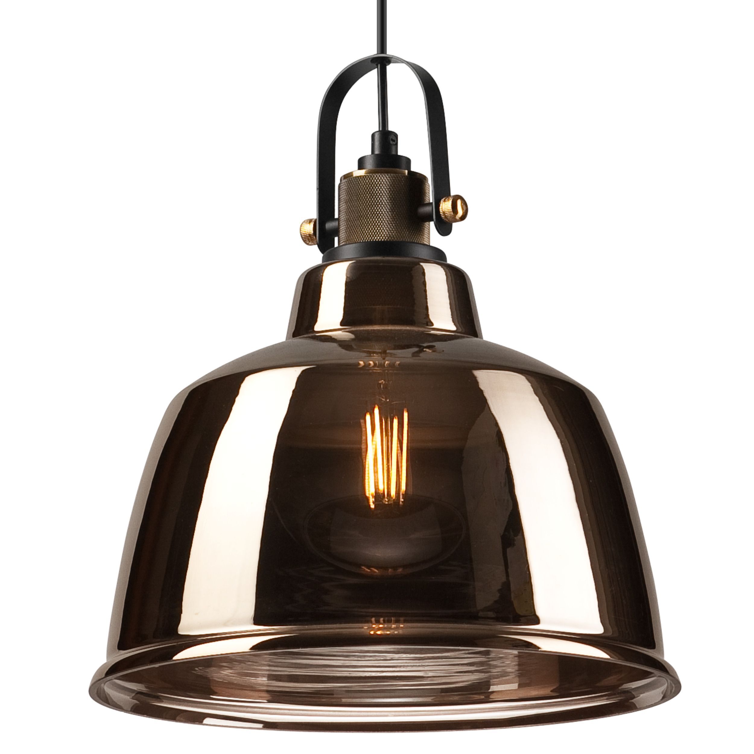 Pendelleuchte Glas Schirm Industrial Vintage E27
