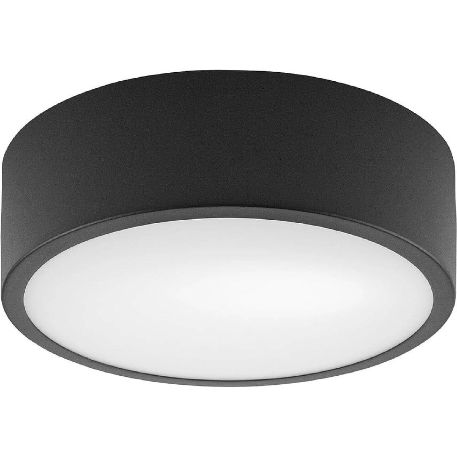 Runde Deckenleuchte Glas E27 Ø26 cm blendarm in Schwarz