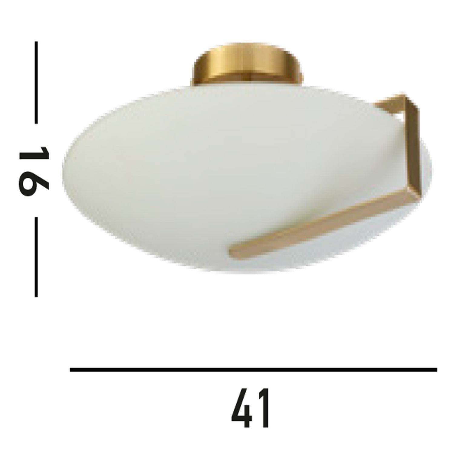 Deckenlampe Glas Metall E27 Ø40,5 cm rund in Gold Weiß Leuchte