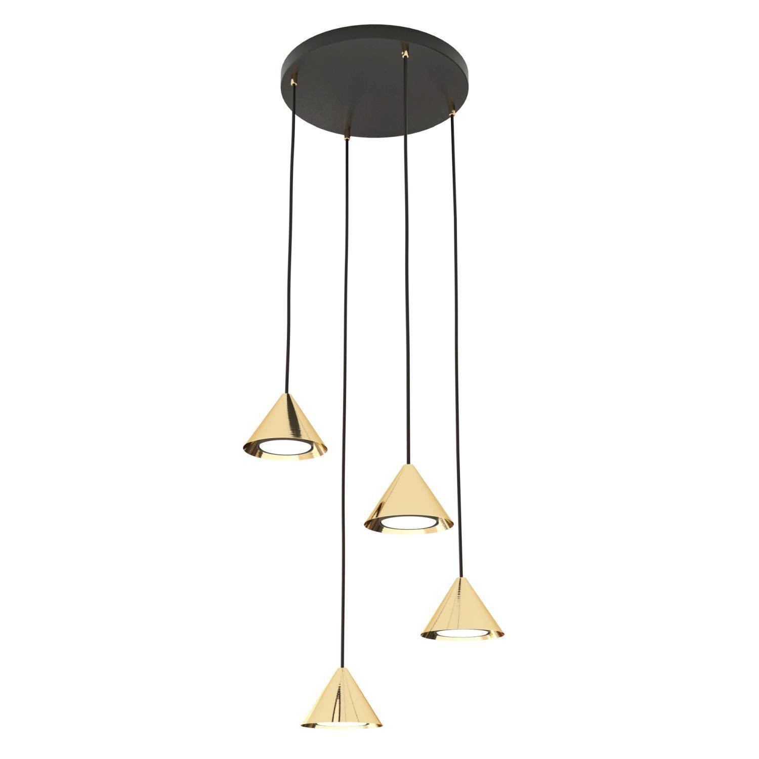 Runde Hängelampe Metall Ø30 cm GX53 in Schwarz Gold