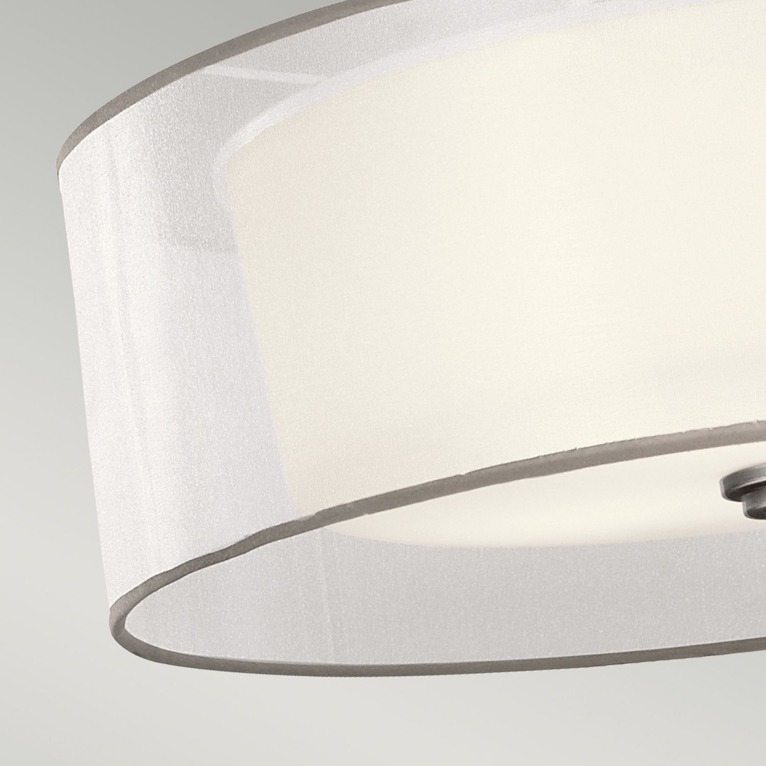 Hängelampe Weiß Zinn antik Ø51cm blendarm 4x E27