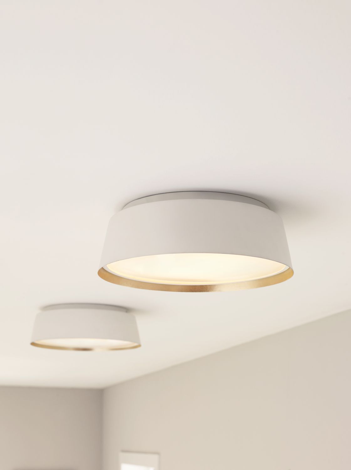 Deckenlampe Weiß Gold Ø37cm rund Modern Metall ZENU