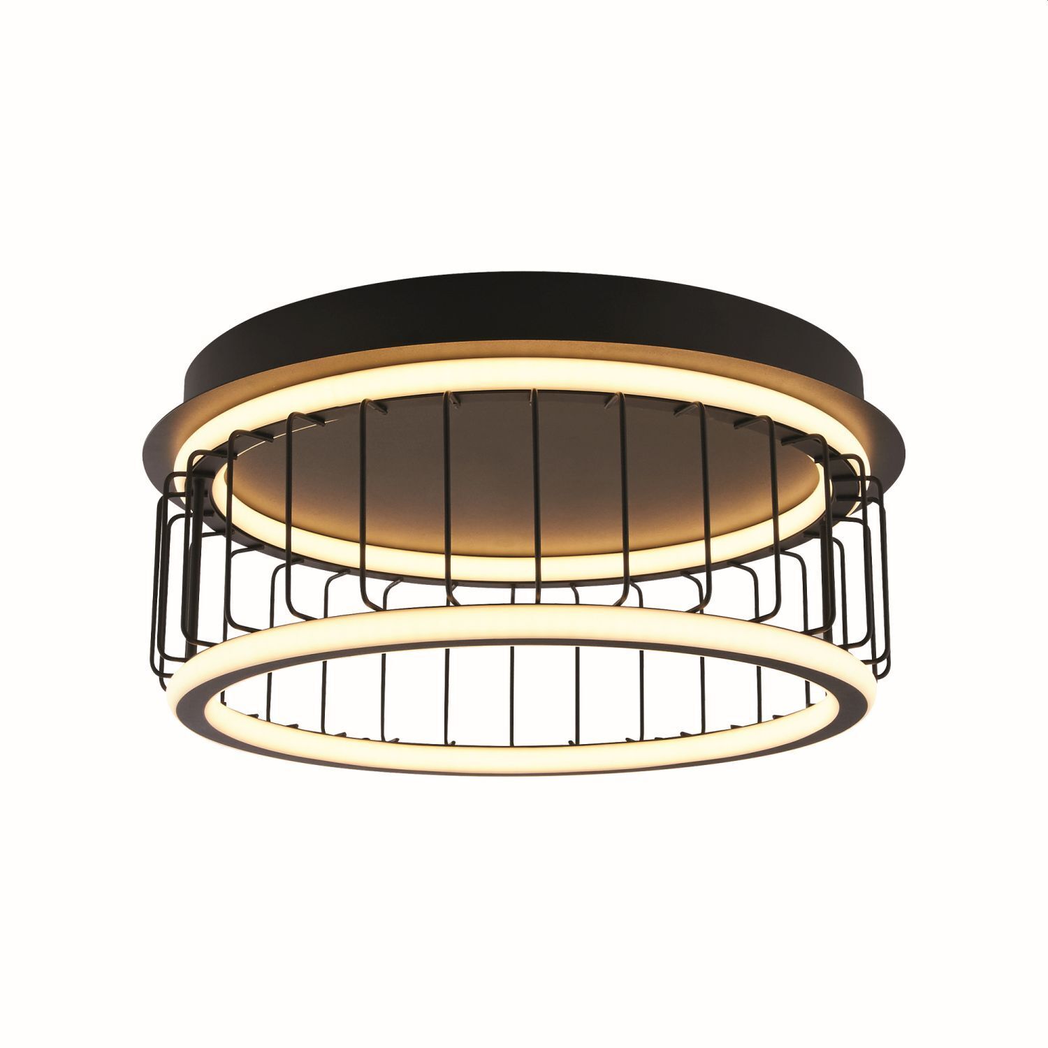 Deckenlampe LED rund Schwarz Weiß 3000 K 1074 lm D: 40 cm