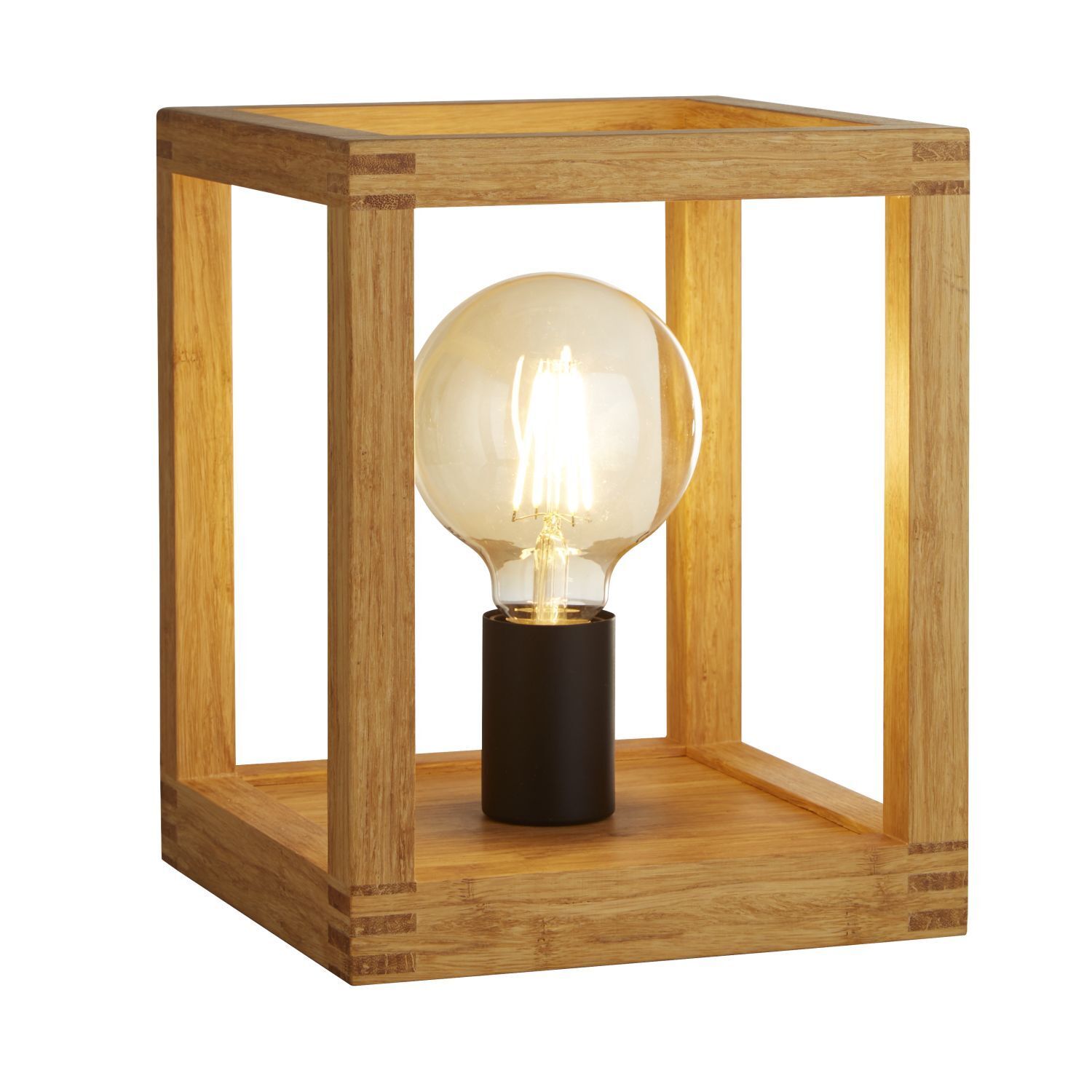 Tischleuchte klein H: 25 cm E27 Natur Bambus Holz