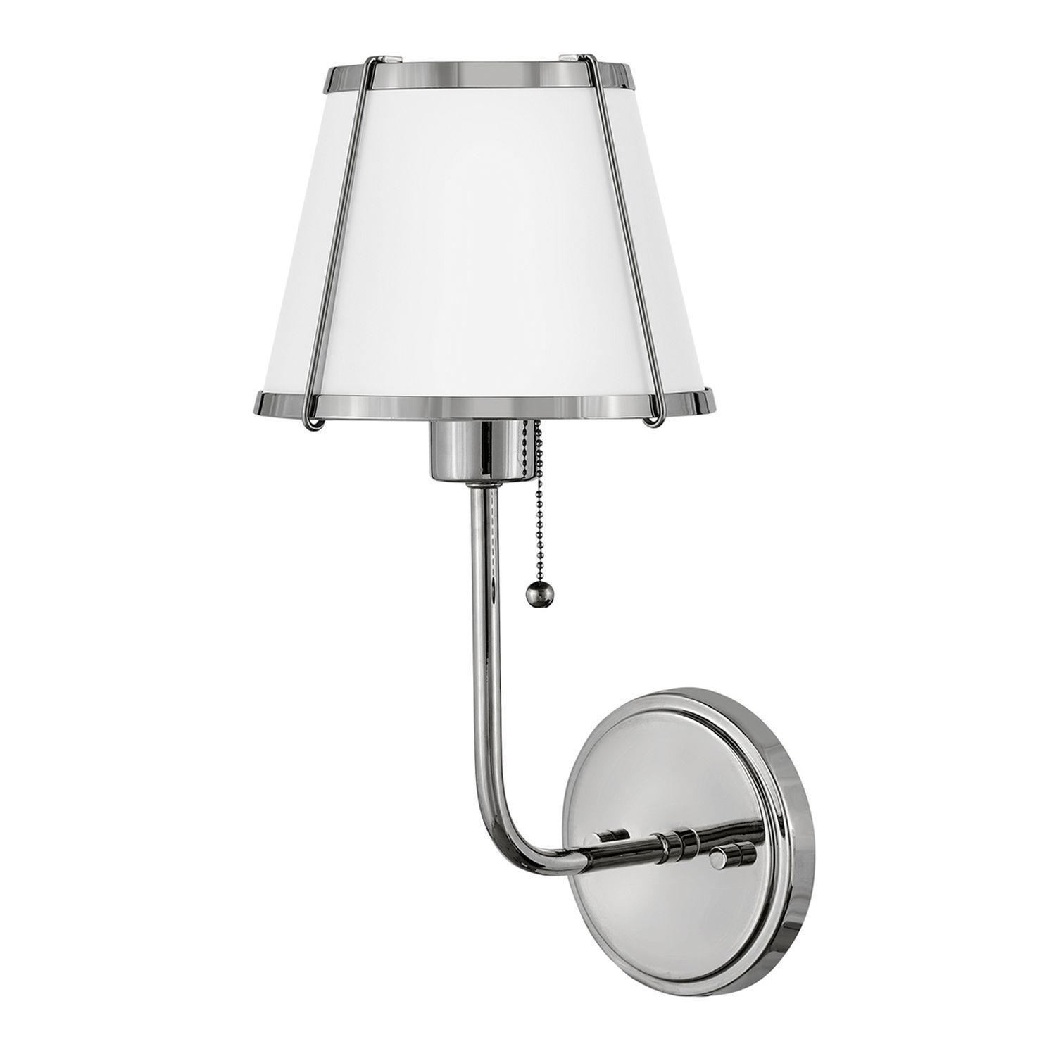 Wandleuchte mit Schalter Metall 40 cm hoch Nickel Weiß