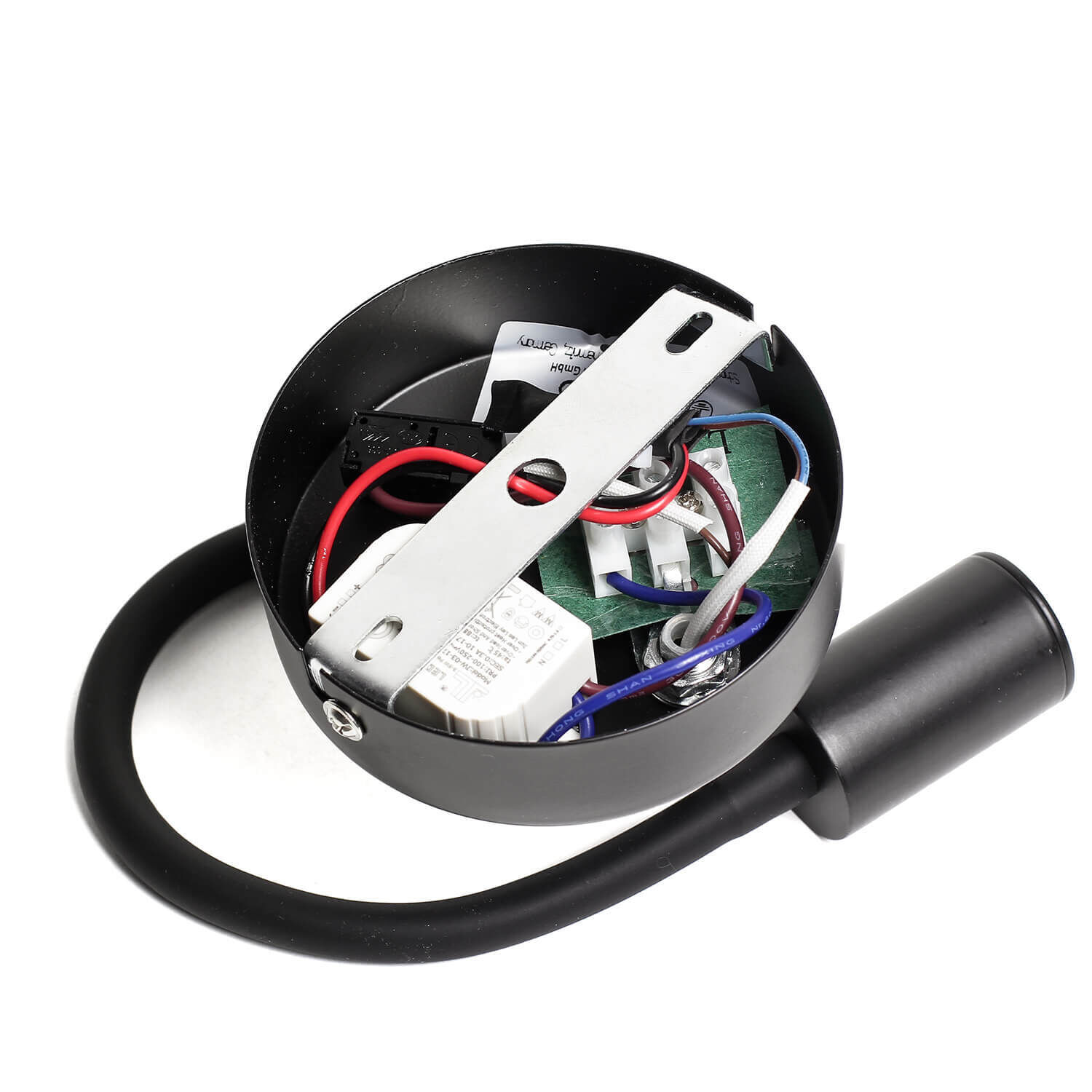 Zeitlose LED Wandlampe Schwarz Metall flexibler Arm Elektrisches Gerät, Mikrofon