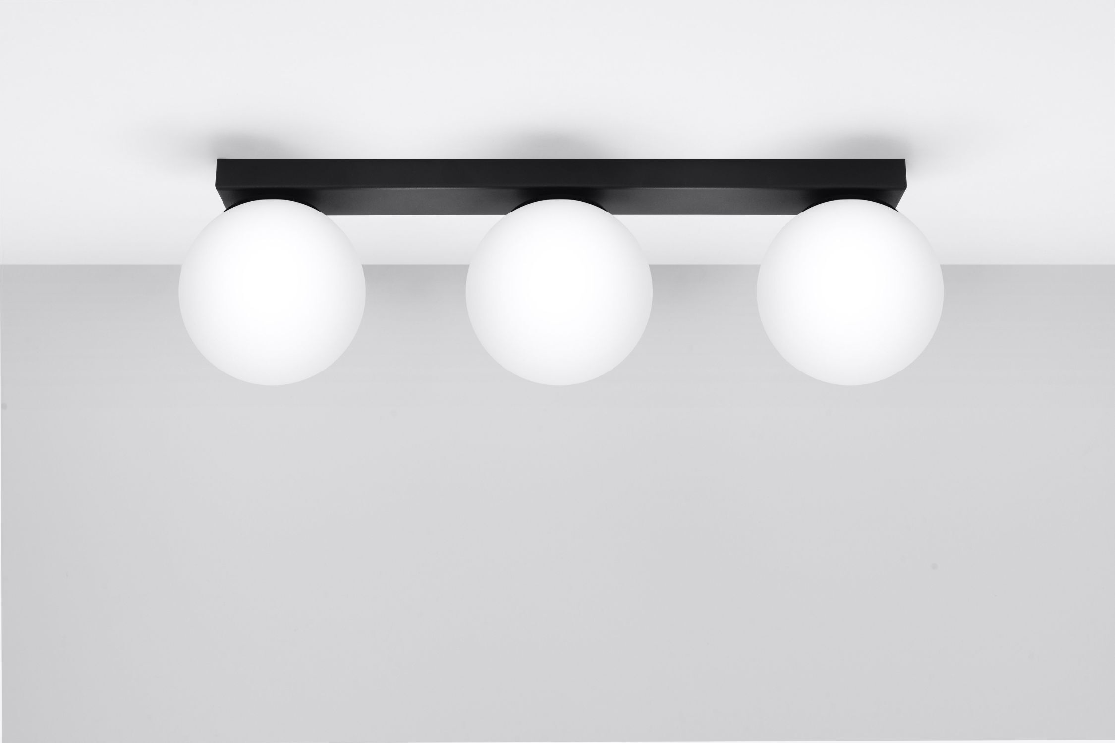 Deckenlampe Schwarz Weiß 3-flammig 50 cm lang RAMSI