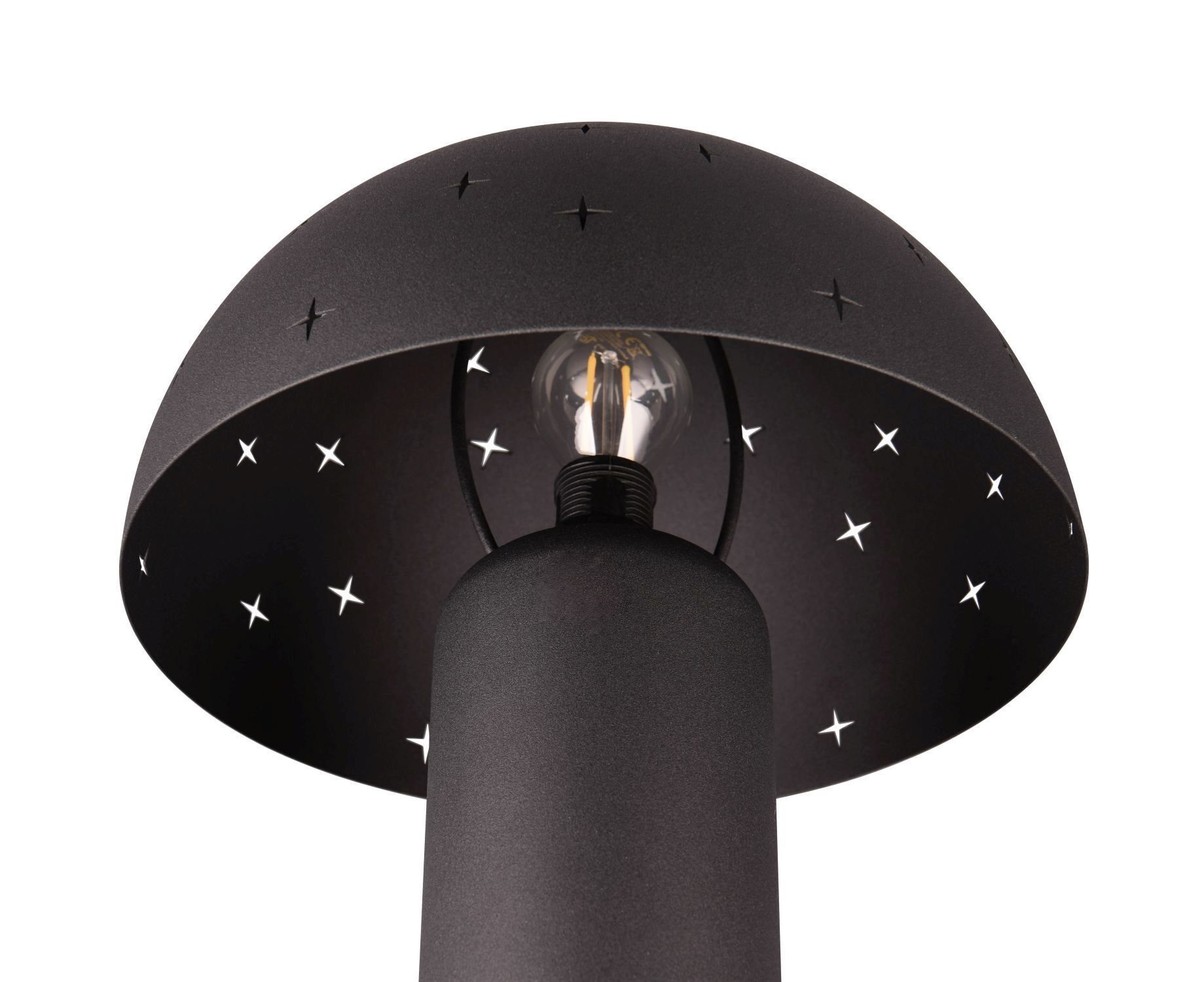 Stylische Tischlampe Schwarz Metall E14 32,5 cm Sterne