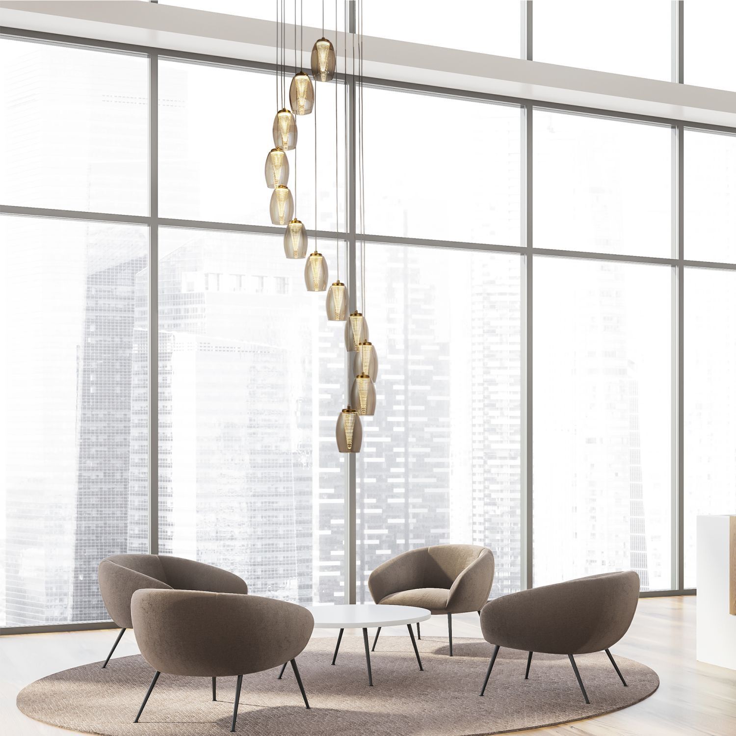 LED Pendelleuchte verstellbar H: max. 2 m Ø 52 cm 3000 K