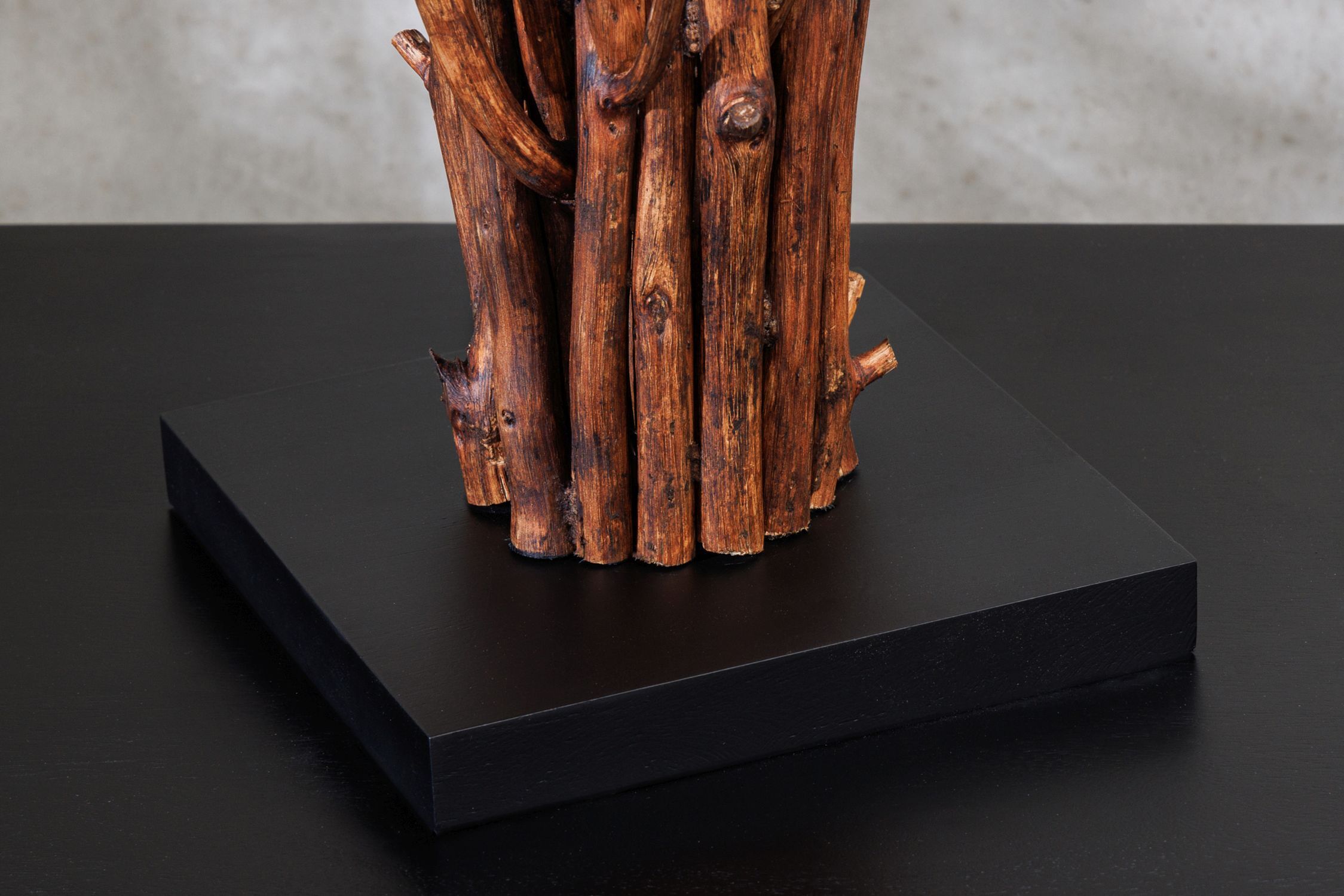 Tischlampe Weiß Holz Stoff E27 H:58 cm gemütlich