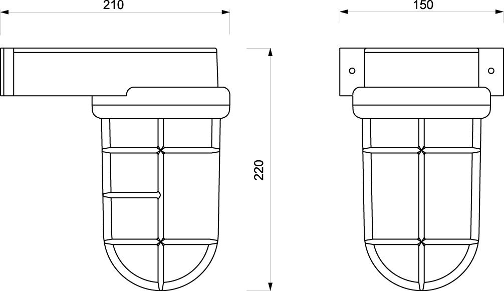 Maritime Außen Wandleuchte Antik Messing IP55