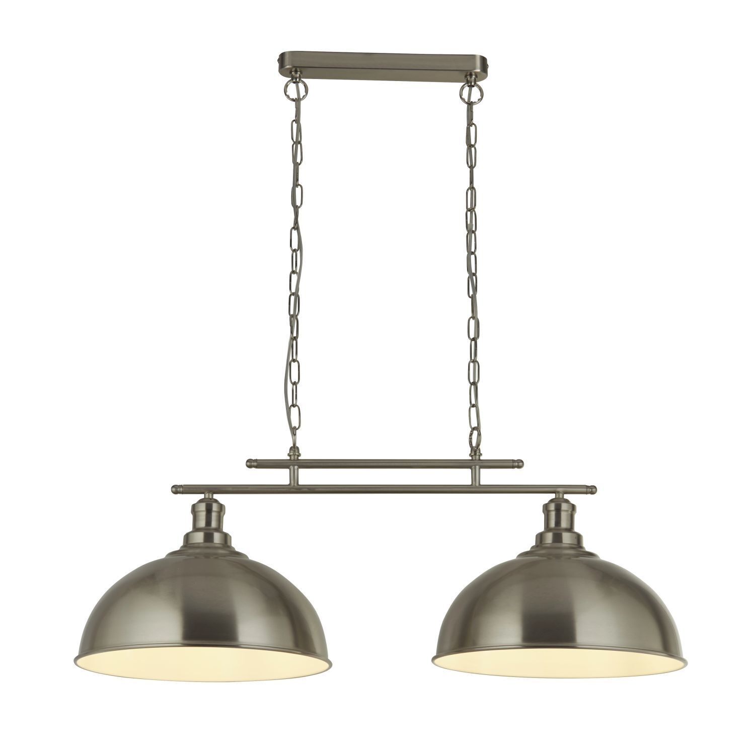 Hängeleuchte Metall B: 81,5 cm in Silber 2-flammig E27