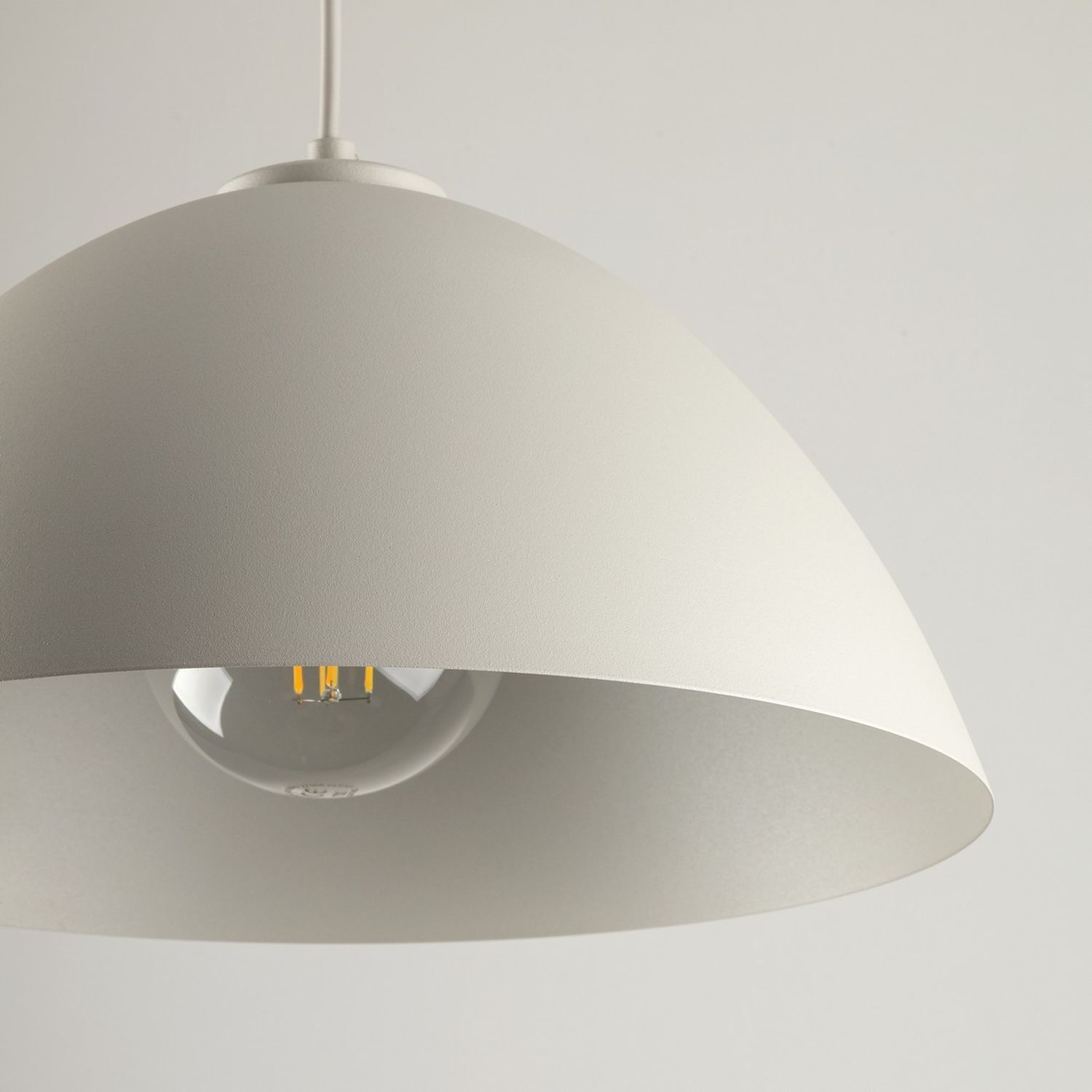 Pendelleuchte Metall Beige Ø 34 cm rund Höhe verstellbar E27