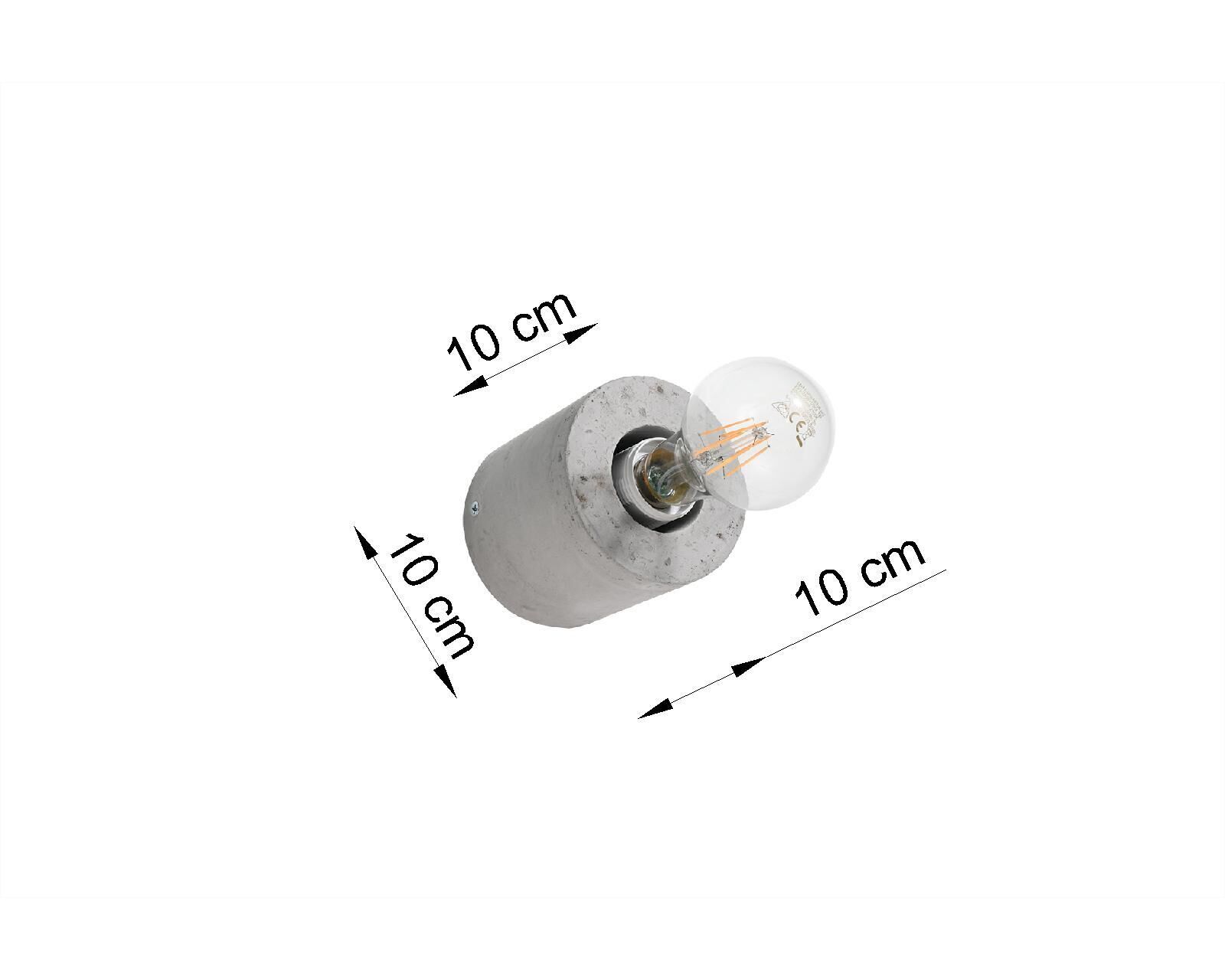 Runde Betonlampe Wand Ø10cm klein für E27 Wandleuchte