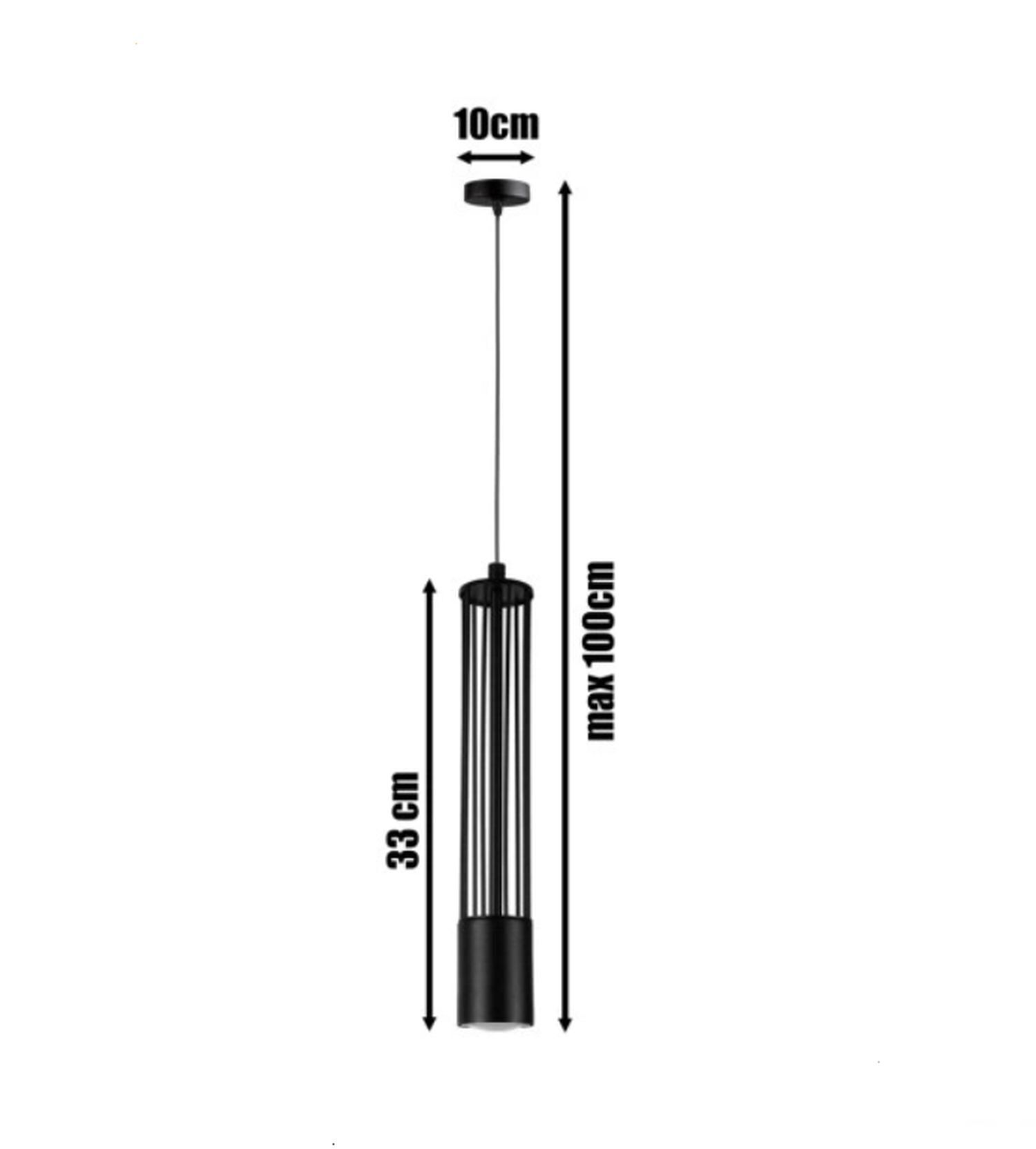 Dekorative Hängelampe Metall GU10 Ø10 cm rund Schwarz