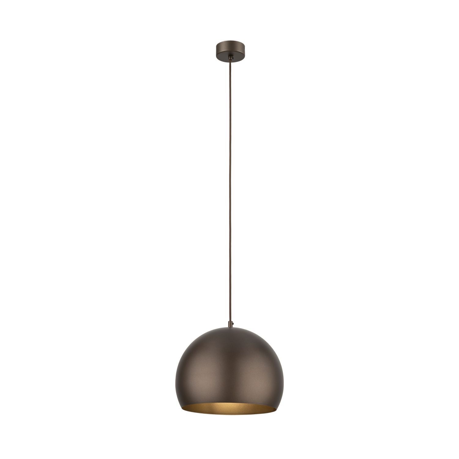 Runde Hängelampe Metall Ø 27 cm E27 Braun Retro Design