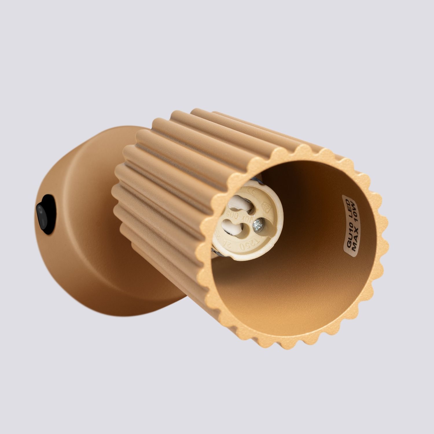 Schwenkbare Leselampe Wand GU10 B: 8 cm klein in Gold aus Alu Beleuchtung