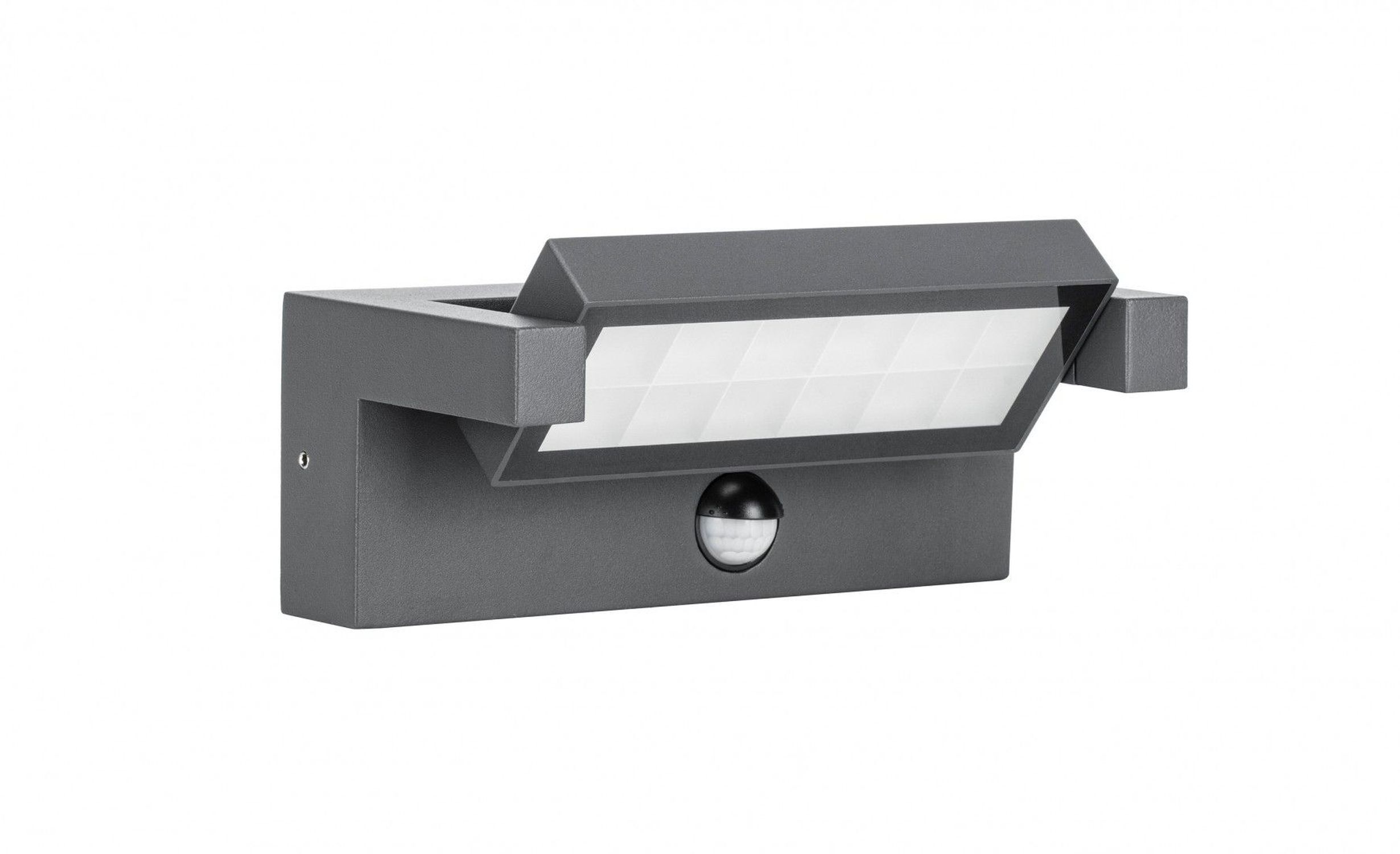 LED Wandlampe Außen mit Bewegungssensor Aluminium Glas Postfach