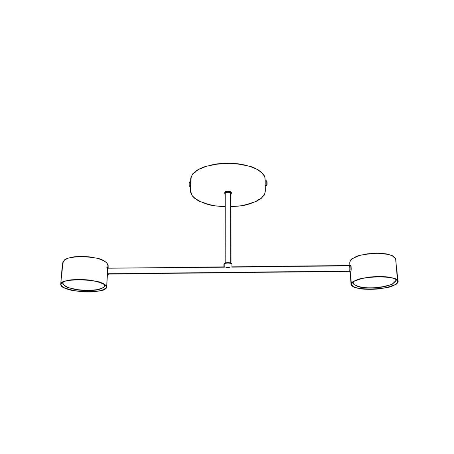 Schwarze Deckenlampe Metall GX53 2-flammig akzentuiert