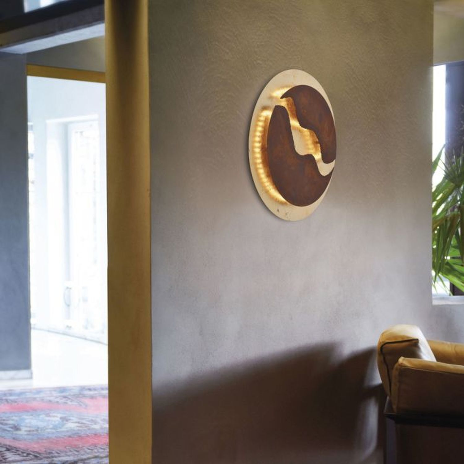 LED Deckenleuchte dimmbar Rostbraun Gold Ø50 cm 3000 K Drinnen, Innenarchitektur, Inneneinrichtung