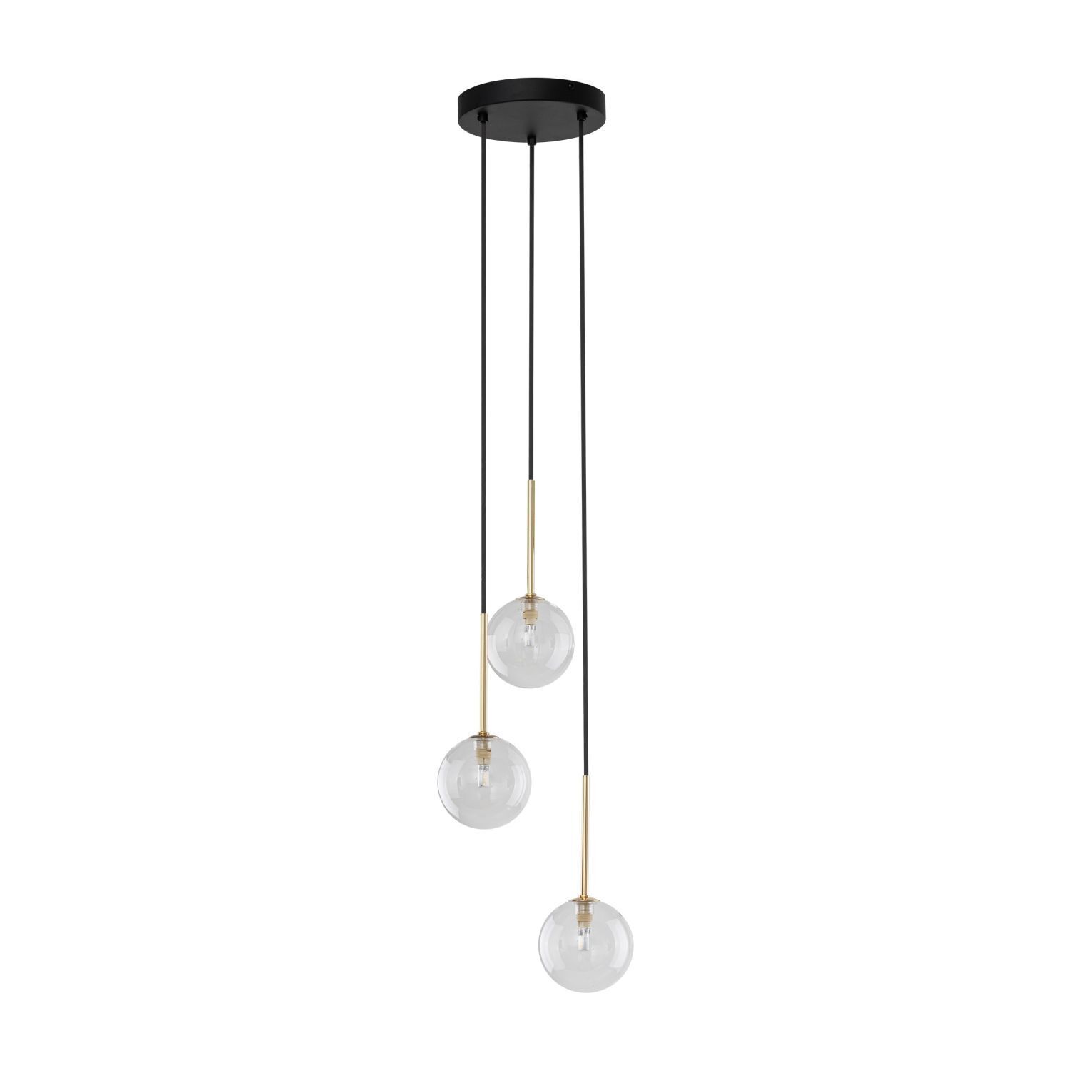 Pendelleuchte 3-flammig verstellbar Glas Metall Ø 25 cm G9