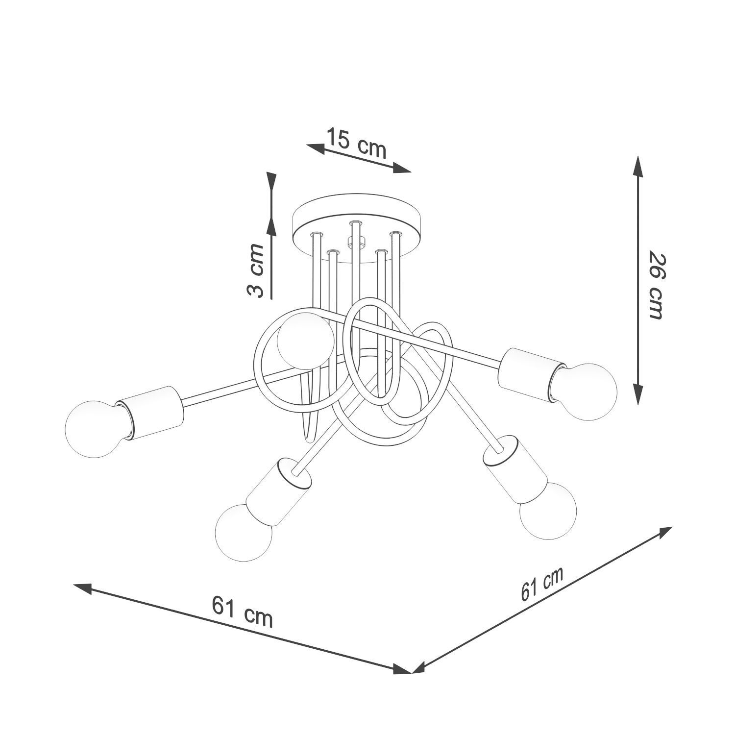 hängelampe, kunststoff, leuchtensockel, fünf-licht, modern