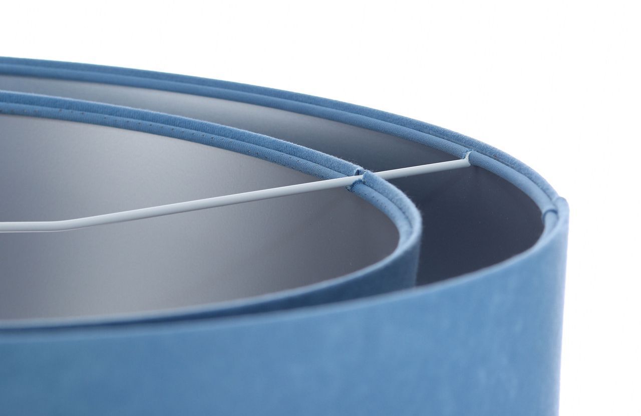 Pendelleuchte Blau Silber E27 rund Ø 50 cm Velours Optik