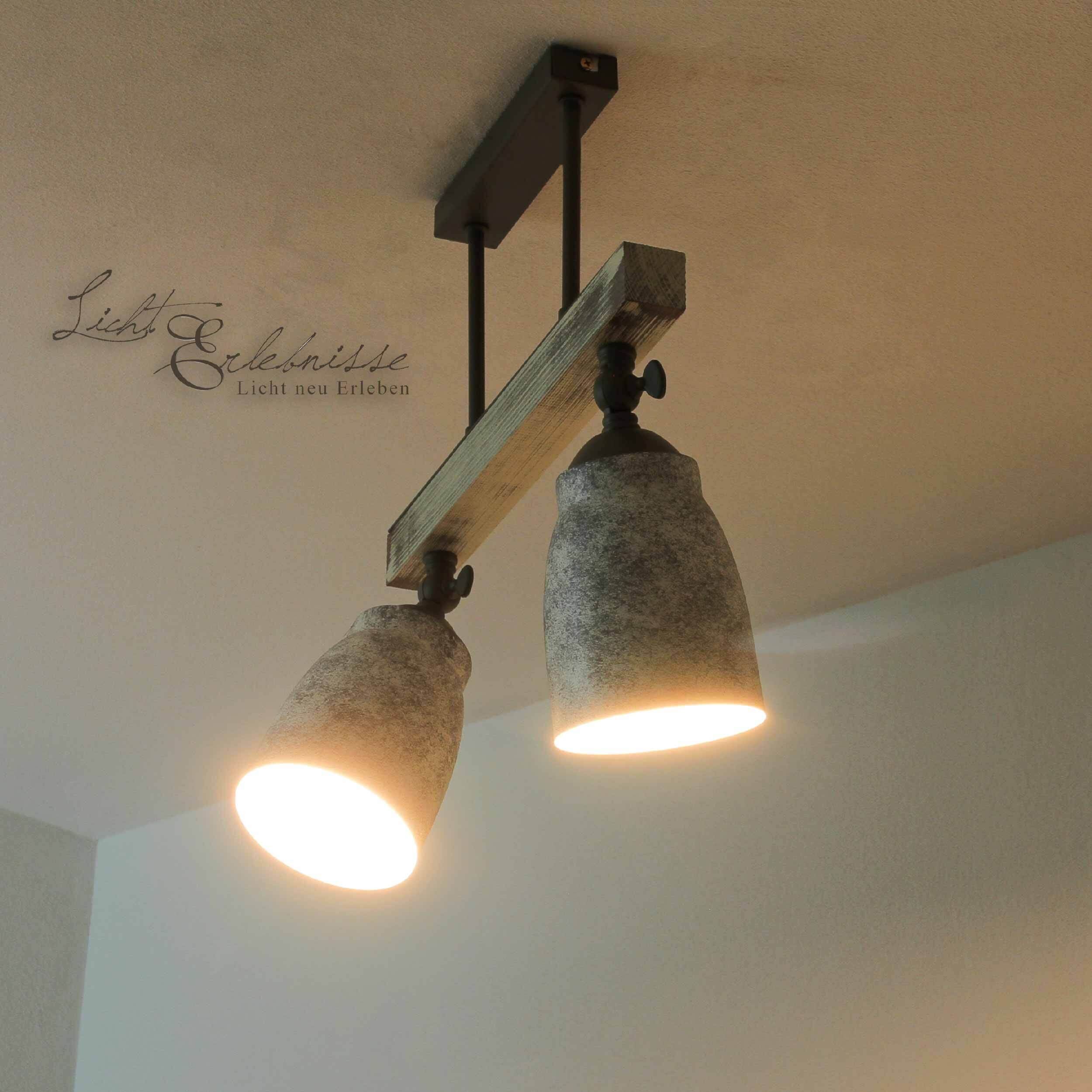 Vintage Deckenlampe drehbar Shabby Weiß Taupe AGAP Leuchte, Lampe