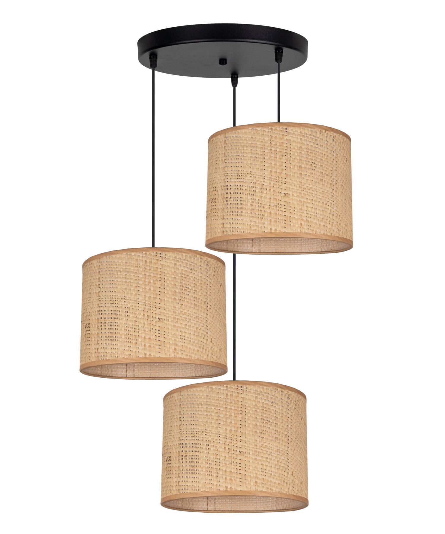Wohnliche Hängelampe Rattan Braun E27 Ø45 cm 3-flammig