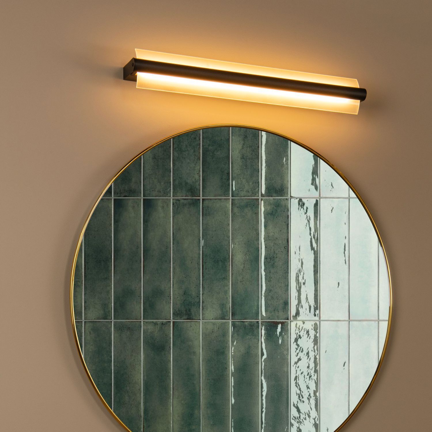 LED Wandlampe Schwarz 3000 K IP44 L:60 cm edel LED Wandlampe Schwarz 3000 K IP44 L:60 cm edel