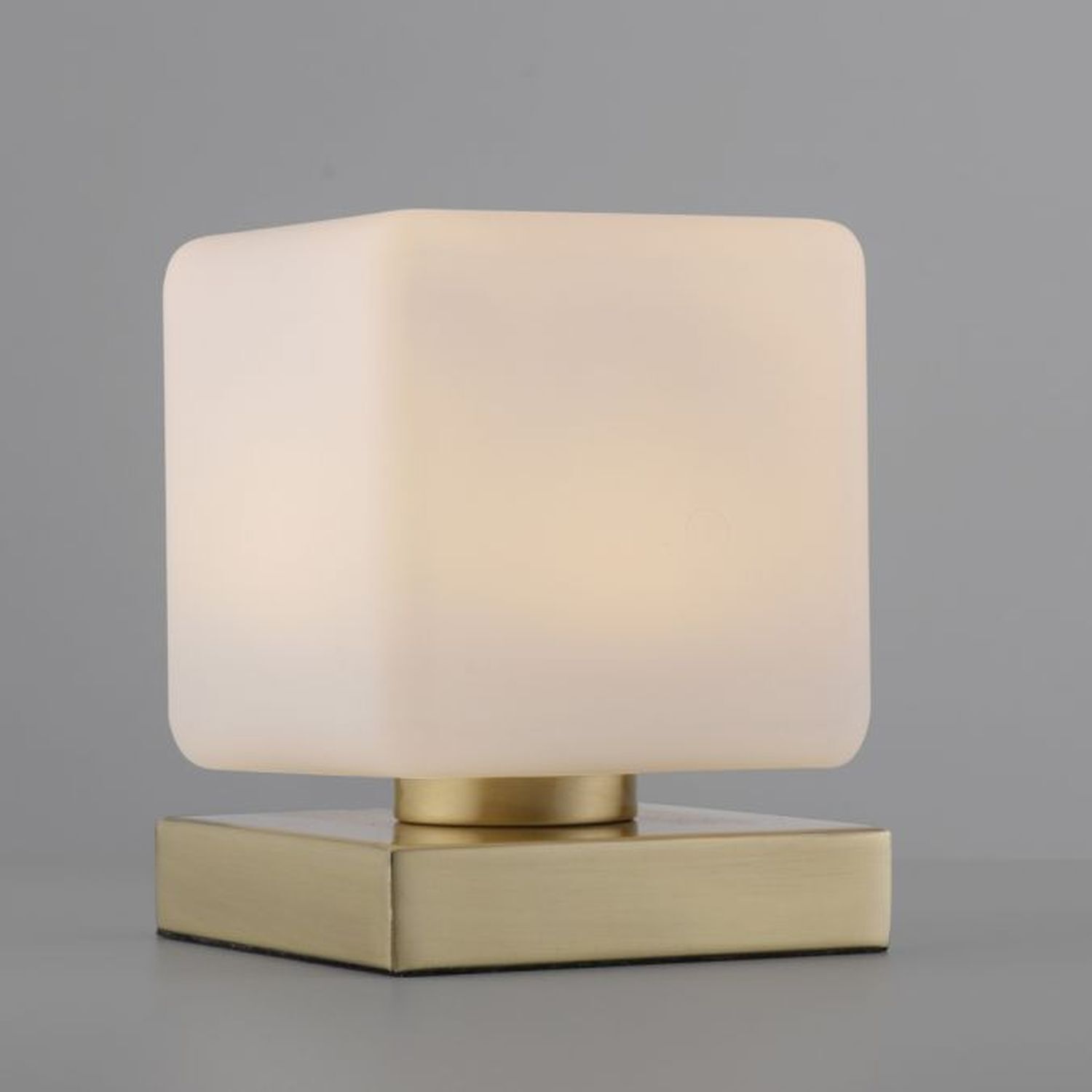 LED Tischleuchte Glas 16 cm 580 lm dimmbar in Messing Lampe, Tischlampe