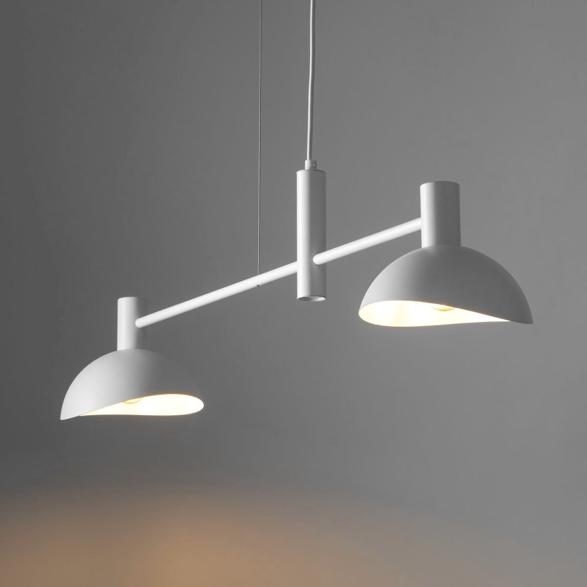 Moderne Hängelampe Metall Weiß L:90 cm E14 dekorativ