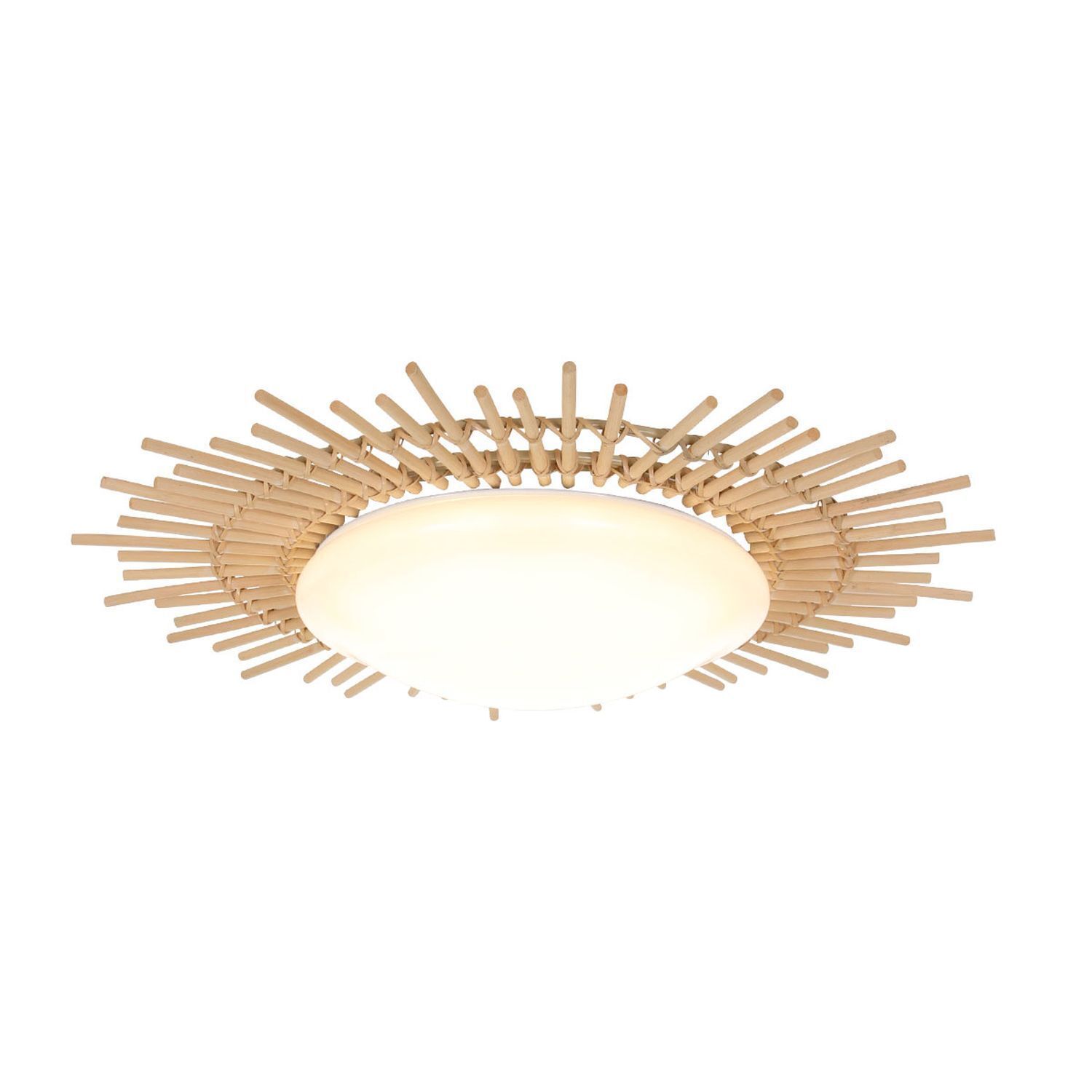 LED Deckenleuchte Holz Kunststoff in Natur Weiß Ø50 cm