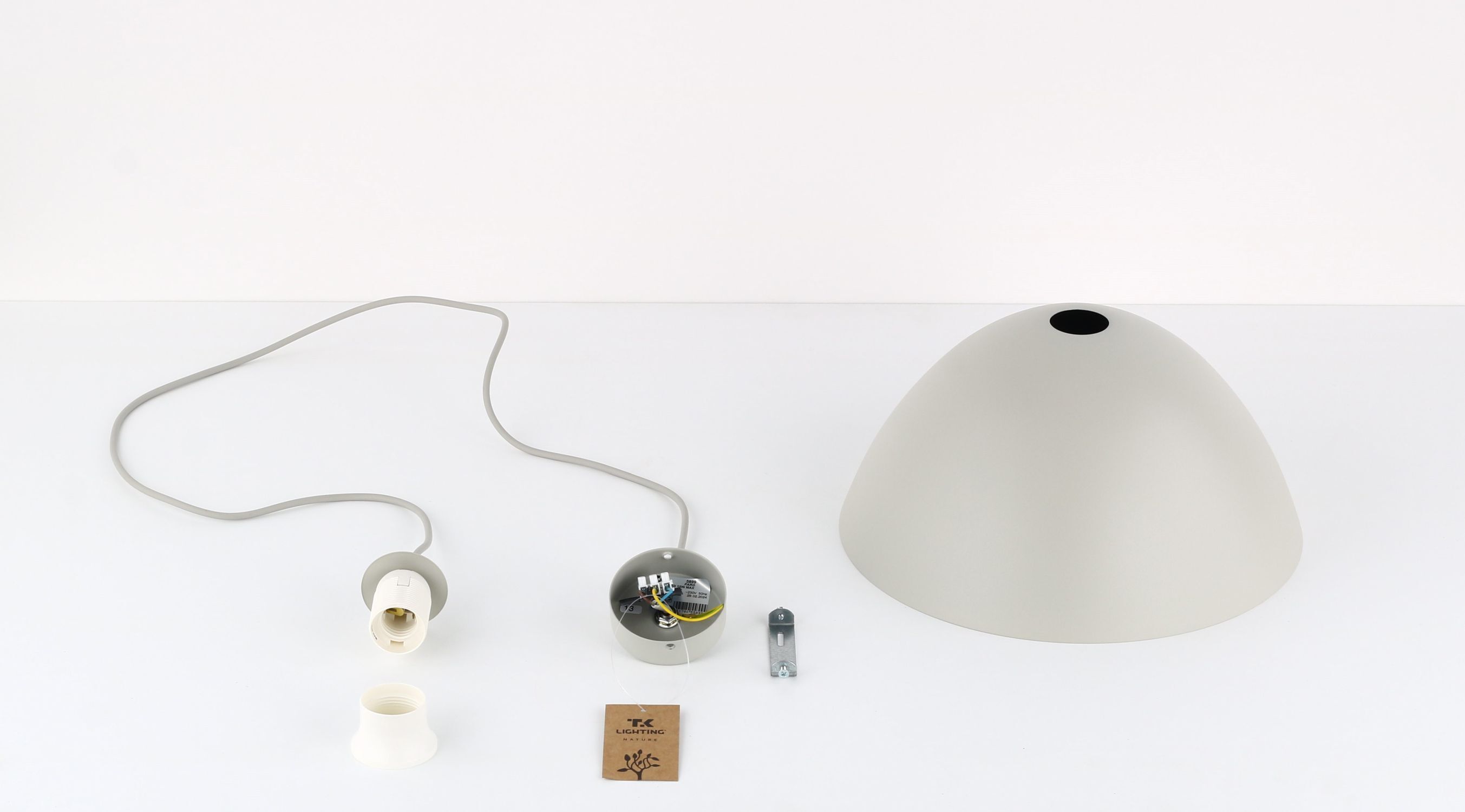 Pendelleuchte Metall Beige Ø 34 cm rund Höhe verstellbar E27