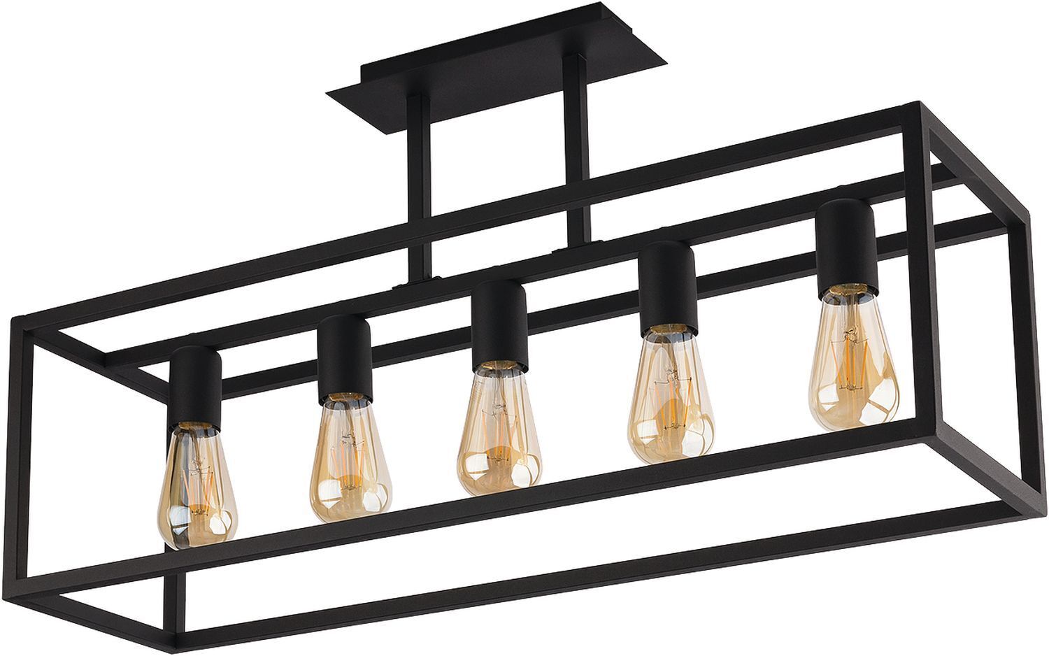 Deckenleuchte Schwarz 5xE27 Wohnzimmer Lampe DAVID