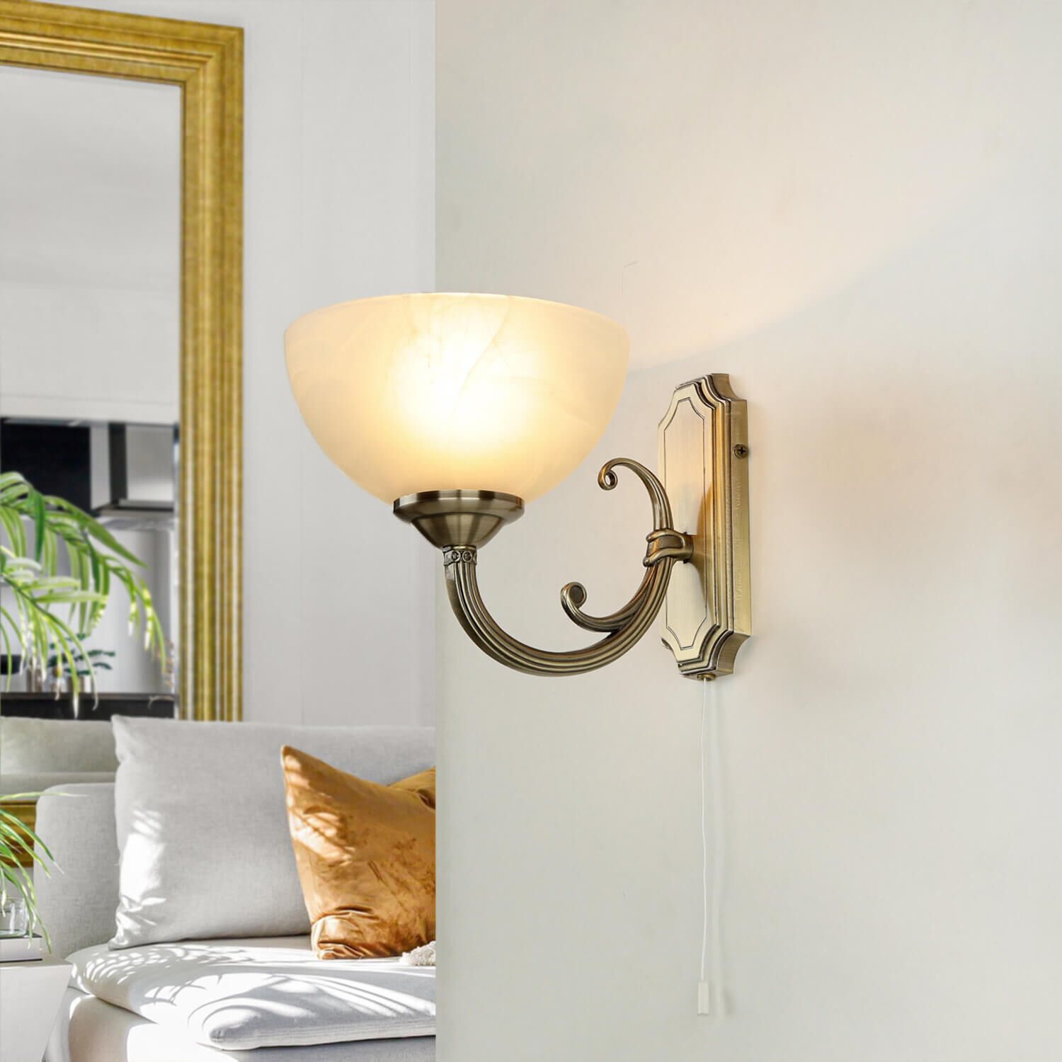 Längliche Jugendstil Wandleuchte MARLENE