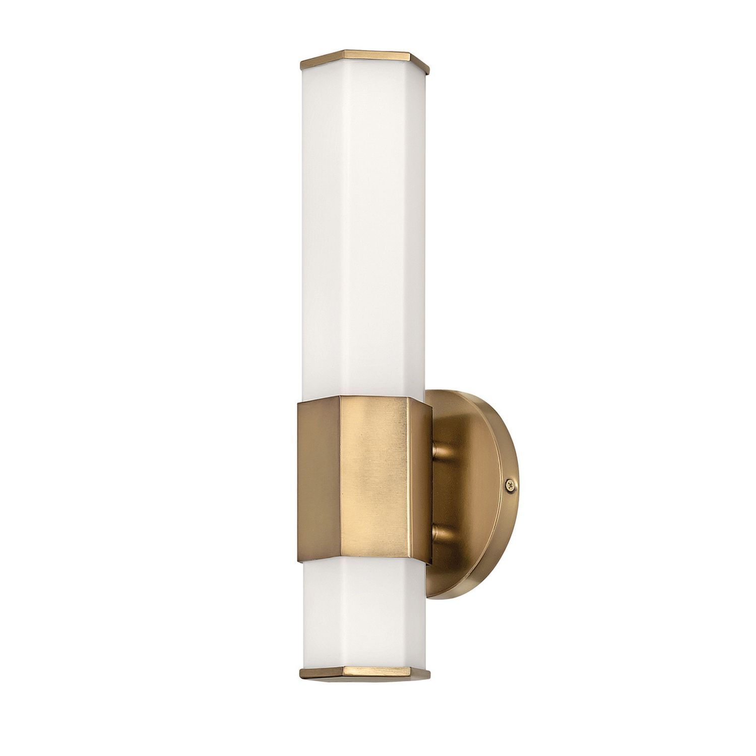 LED Badleuchte Messing Antik Weiß IP44 H: 35,6 cm Metall Glas