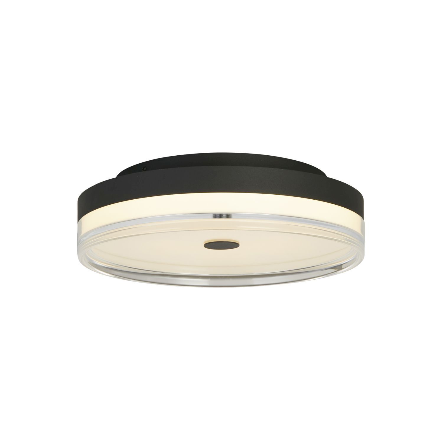 Runde LED Deckenlampe Schwarz Metall 858 lm warmweiß