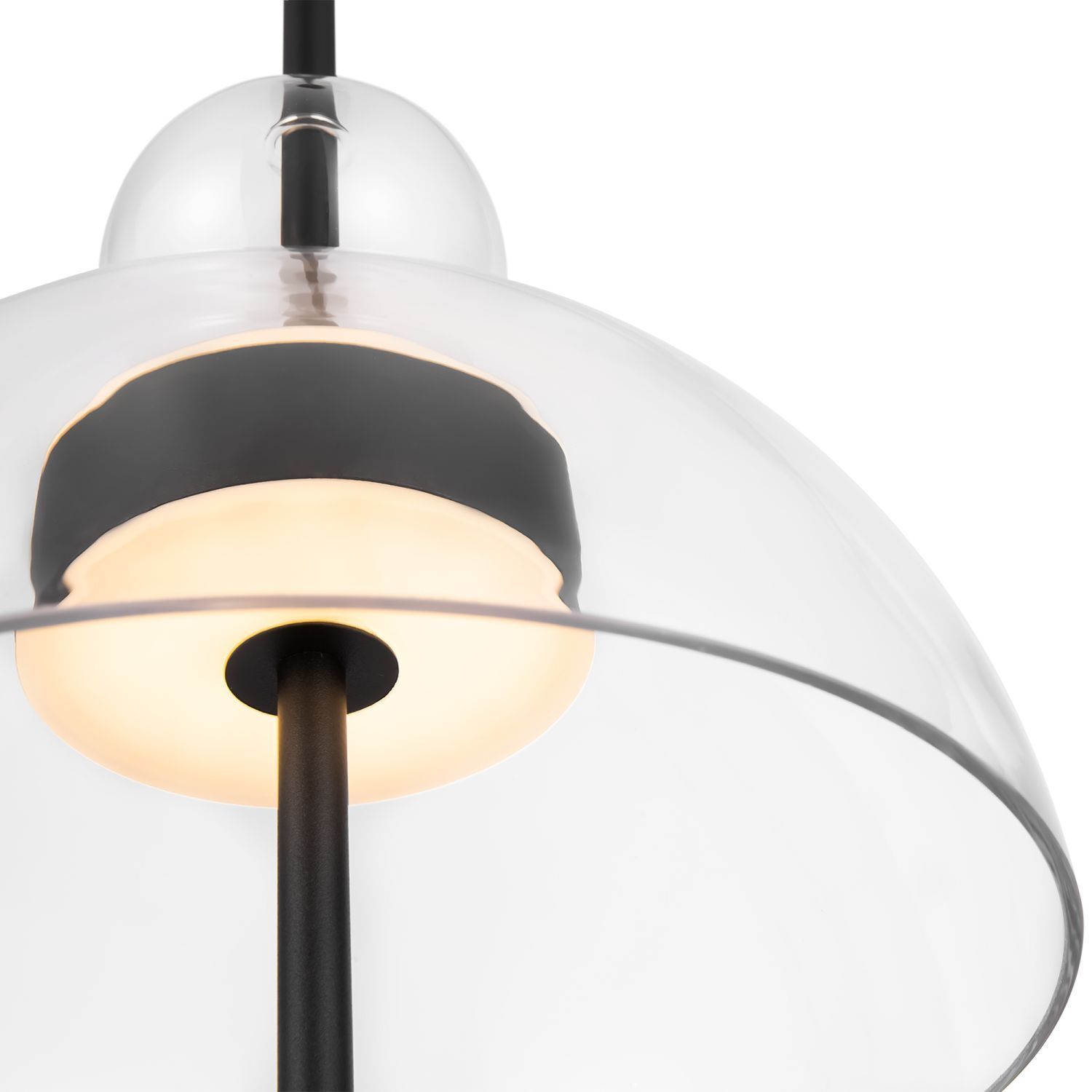 LED Pendelleuchte Metall Glas H: max. 348 cm Schwarz