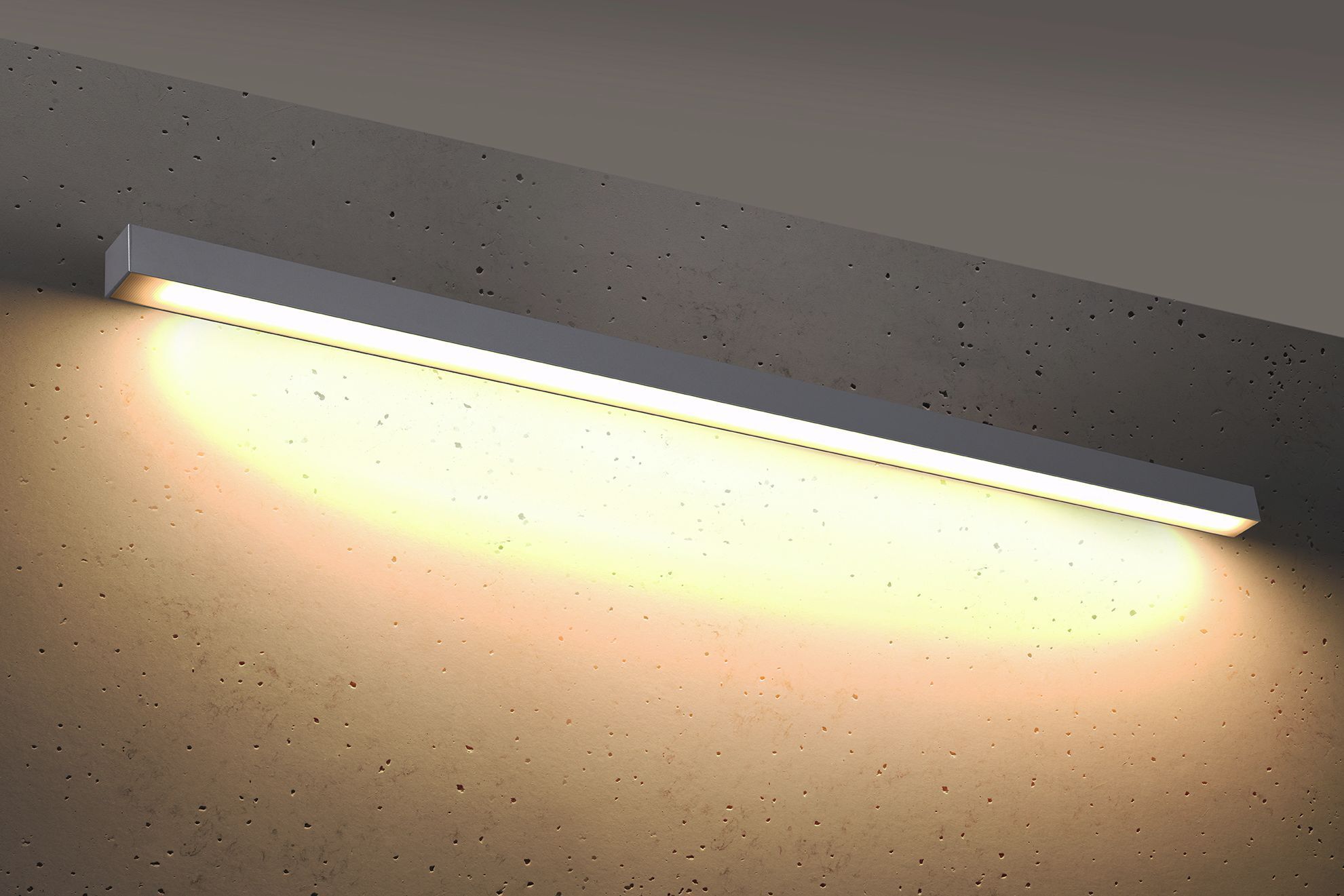 LED Wandleuchte Metall 150 cm lang flach Downlight