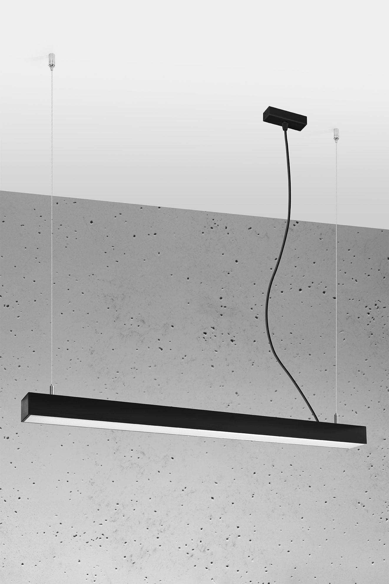 LED Hängelampe Schwarz 90 cm 3000 K blendarm schmal